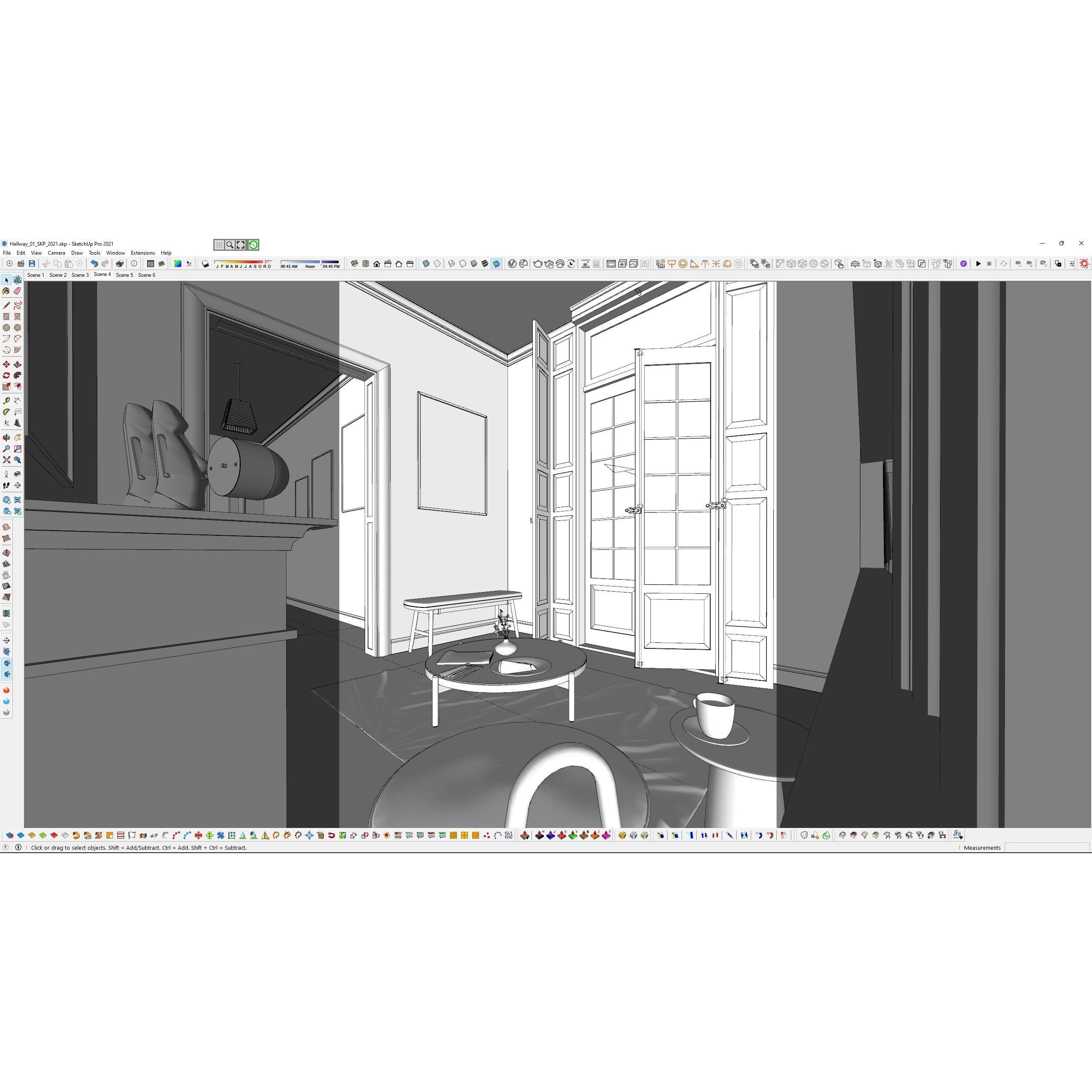 French Hallway and Reading Room - Game-Ready 3D Model - View 25