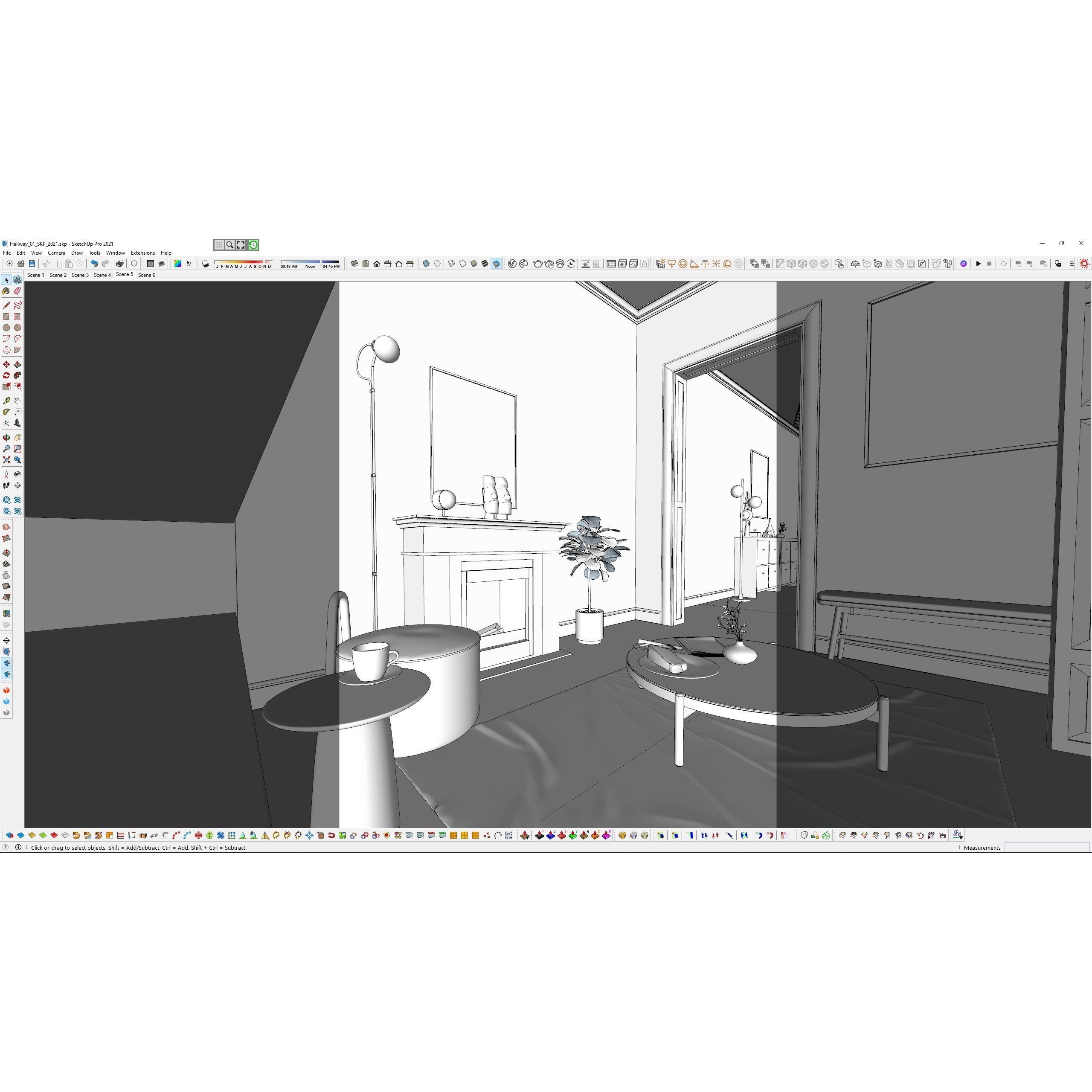 French Hallway and Reading Room - Game-Ready 3D Model - View 26