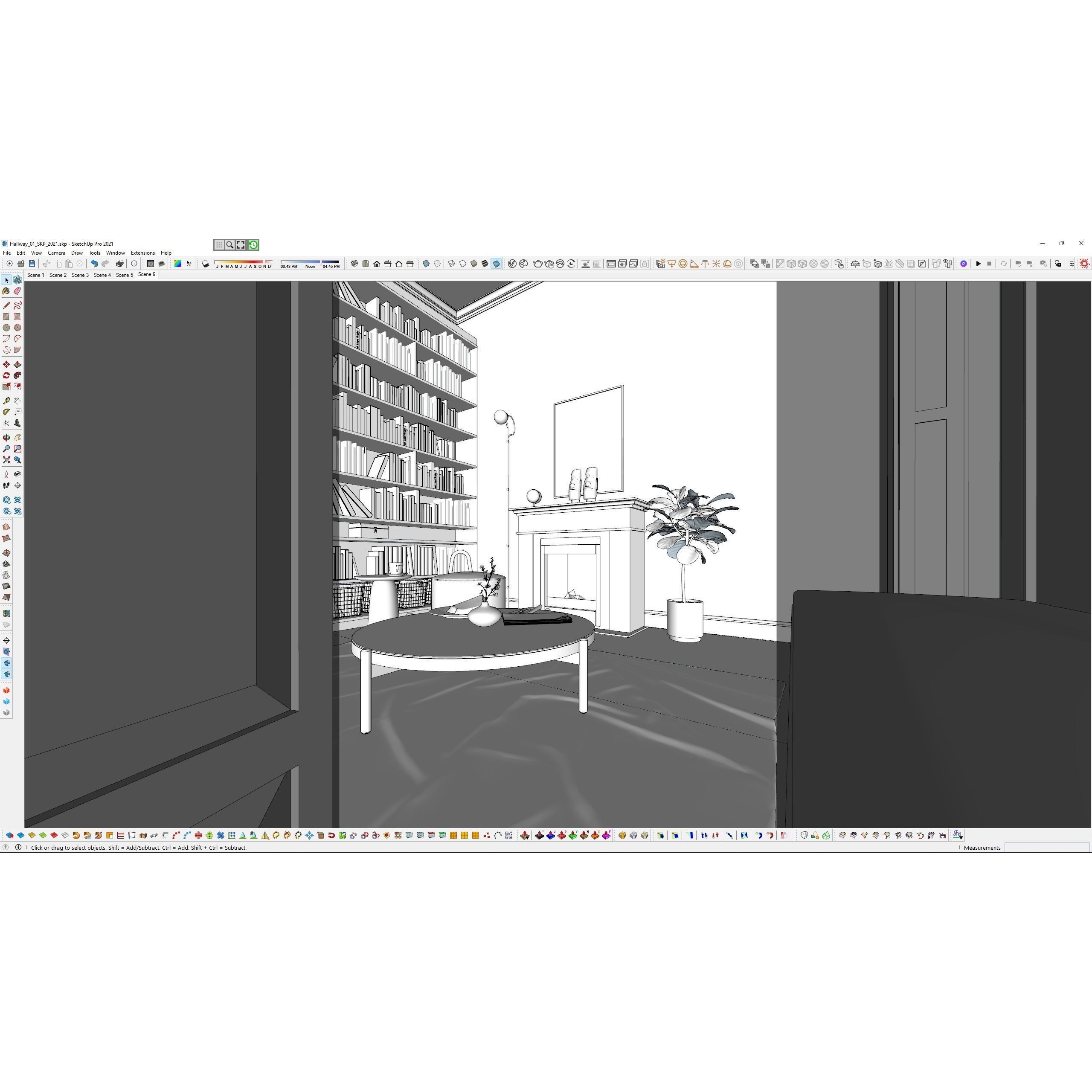 French Hallway and Reading Room - Game-Ready 3D Model - View 27