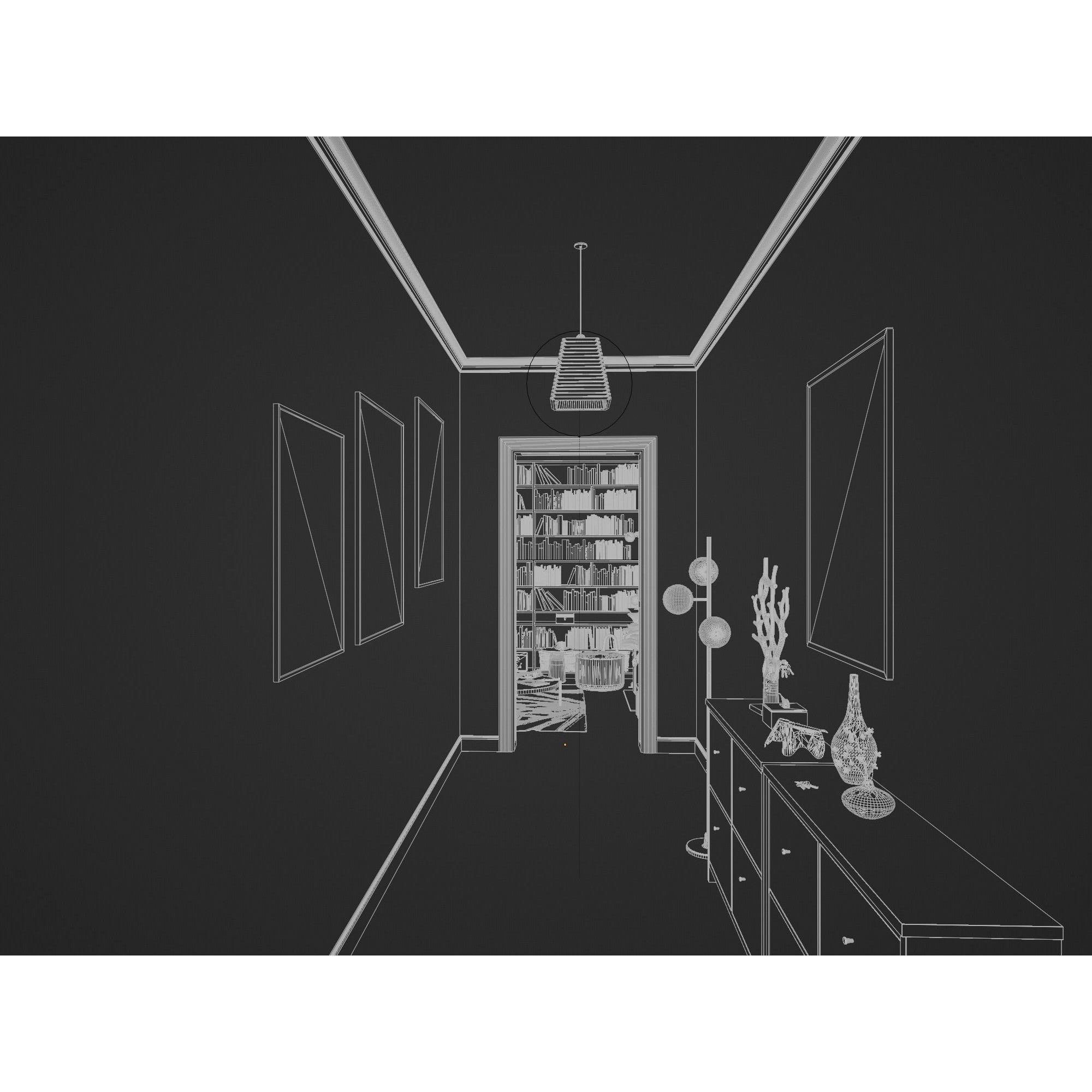 French Hallway and Reading Room - Game-Ready 3D Model - View 28