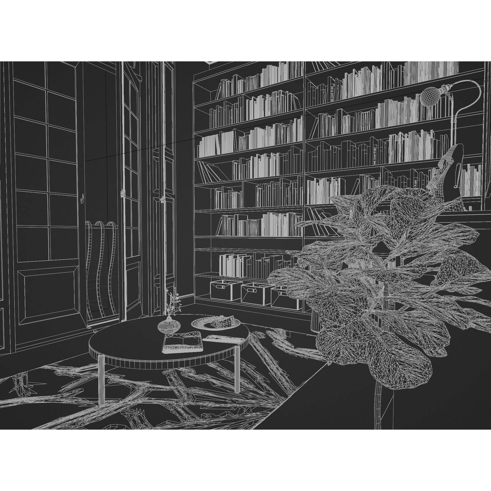 French Hallway and Reading Room - Game-Ready 3D Model - View 30