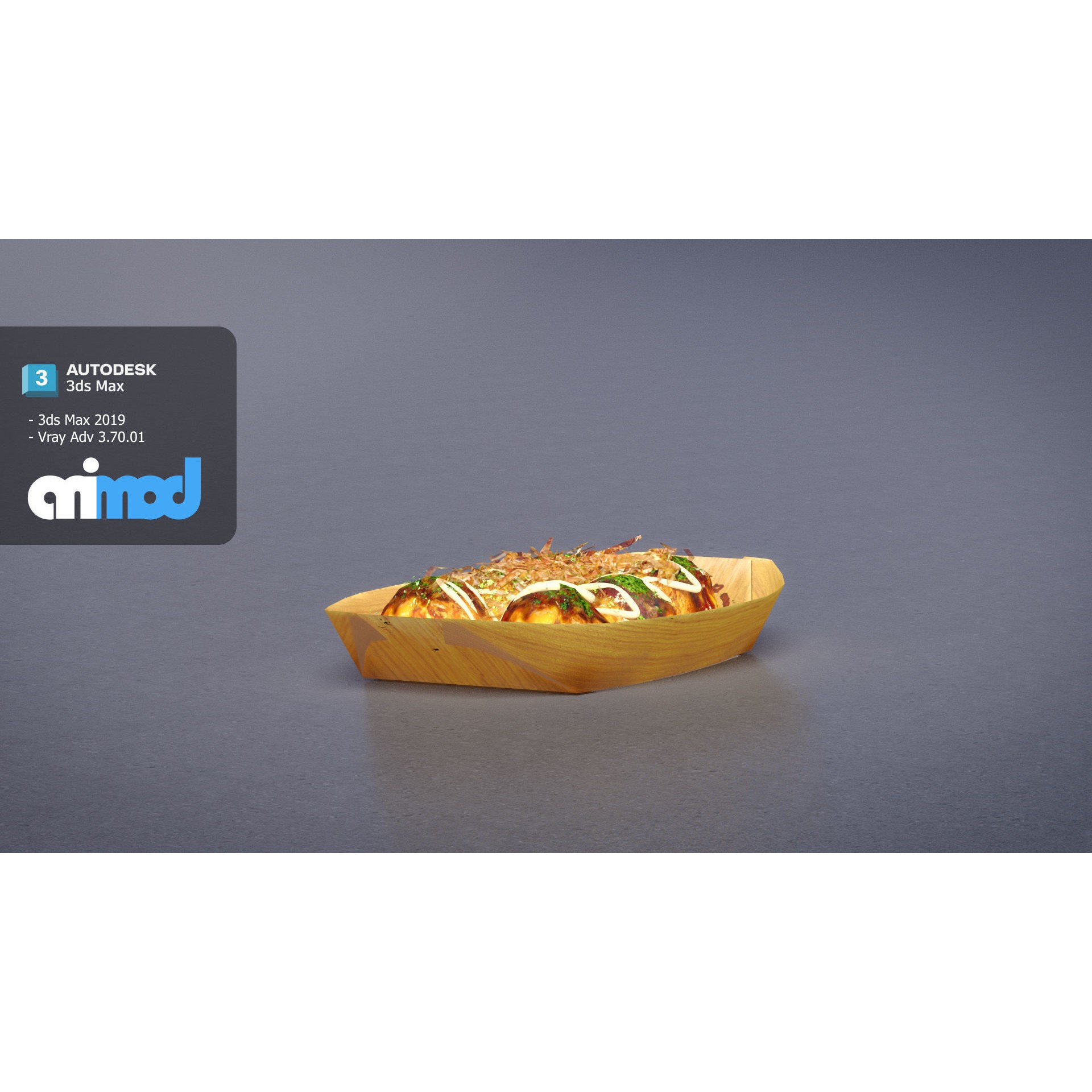 Takoyaki 3D Model – High Poly PBR Asset for Animation, FBX - View 3