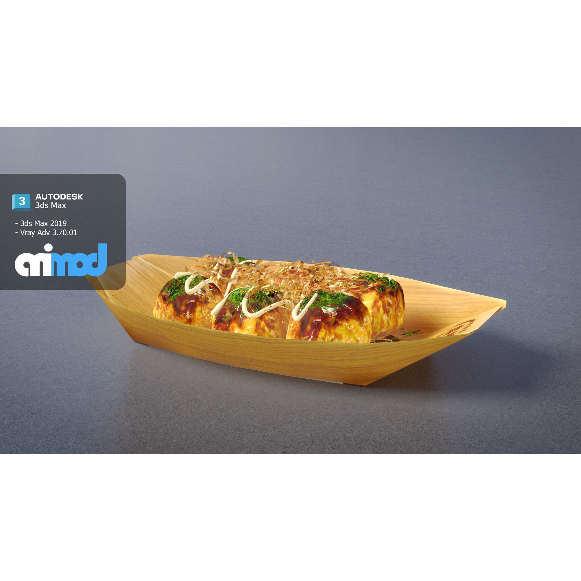 Takoyaki 3D Model – High Poly PBR Asset for Animation, FBX - View 4