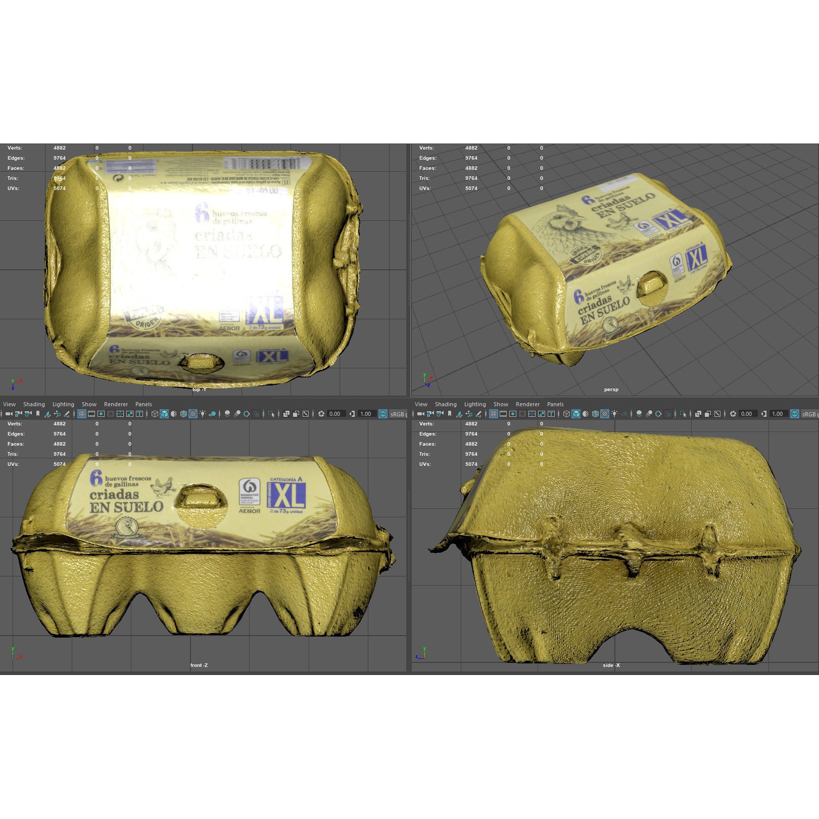 Egg Box 3D Model – Low Poly Game Asset, PBR, Multiple Formats - View 12