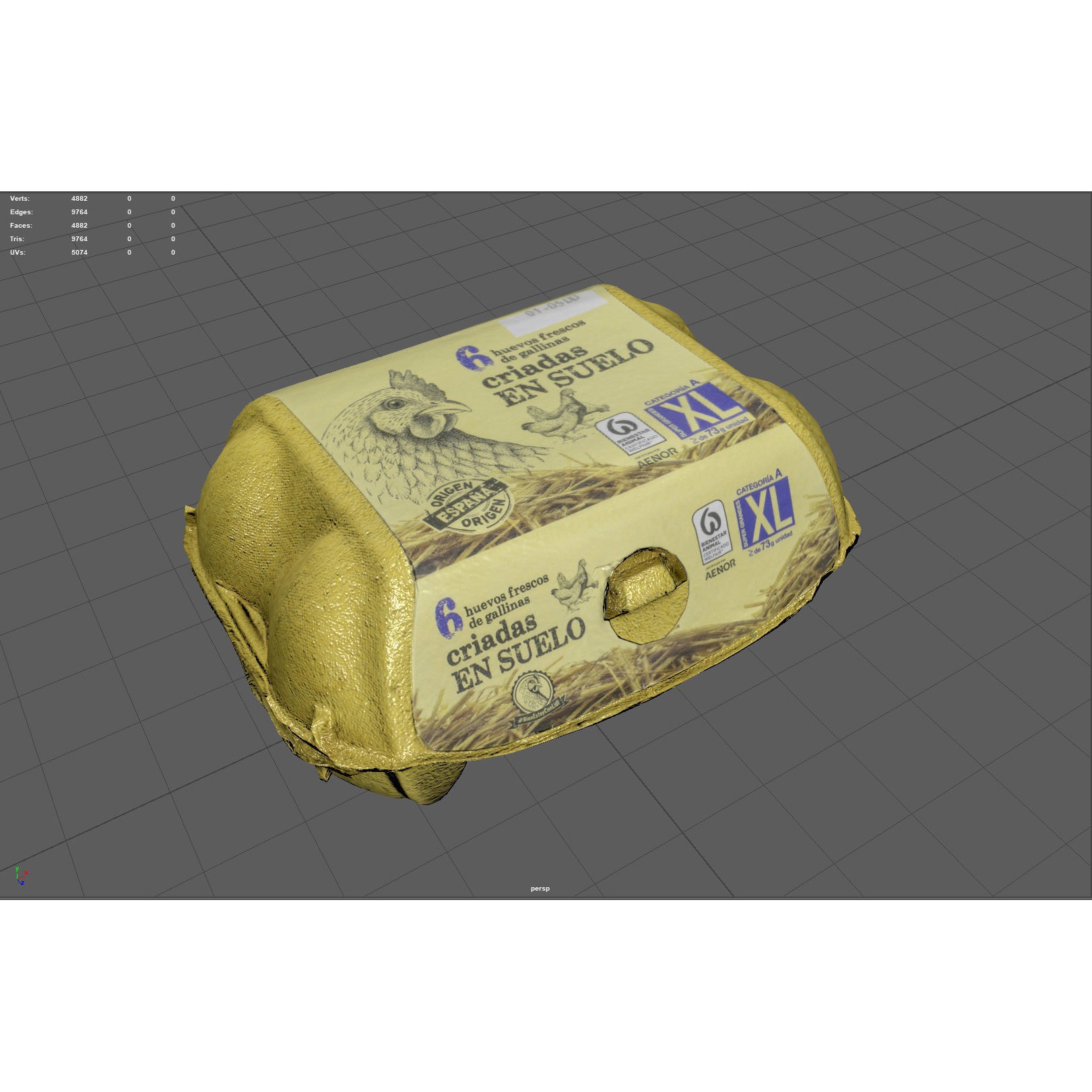 Egg Box 3D Model – Low Poly Game Asset, PBR, Multiple Formats - View 9