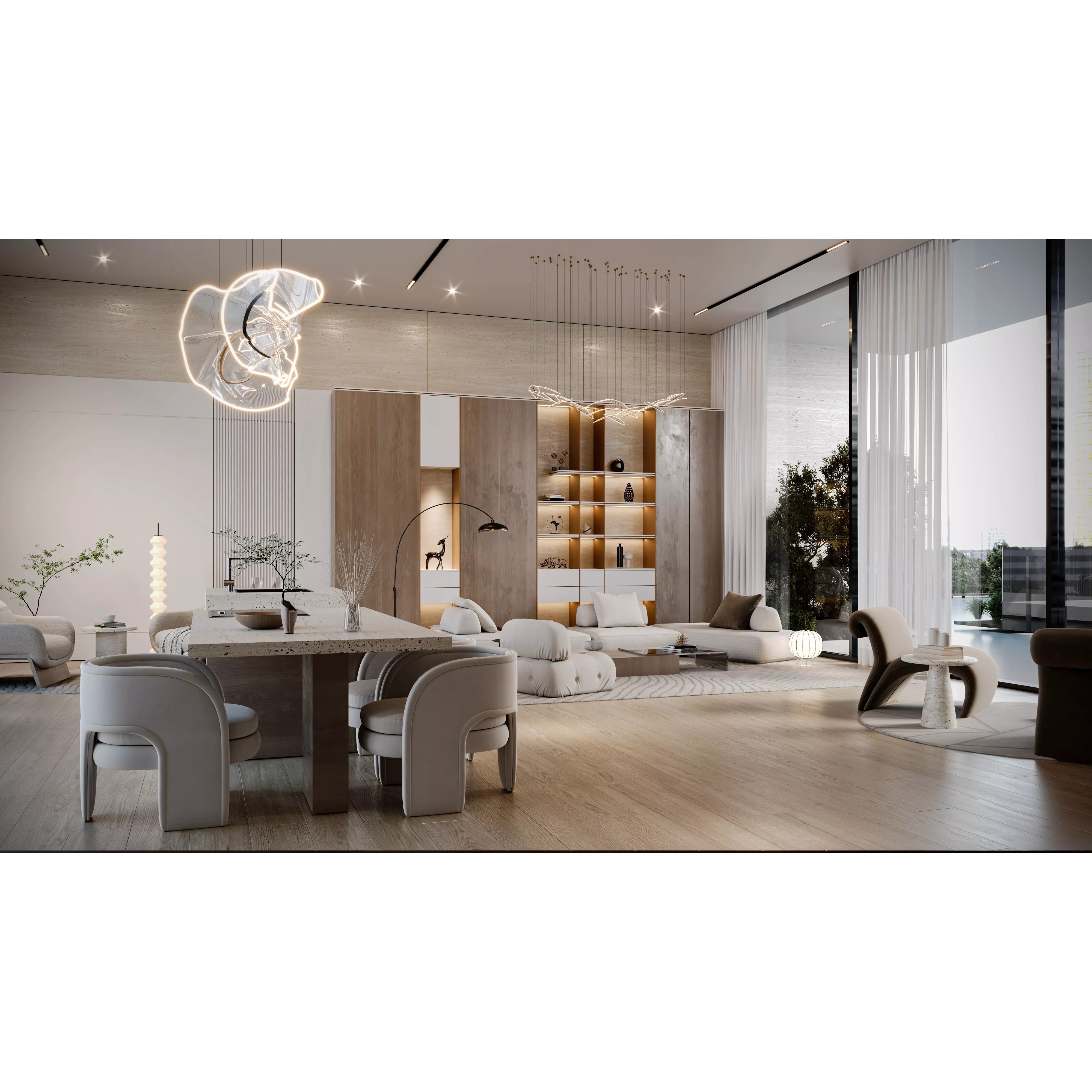 Living Area - Game-Ready 3D Model - View 2