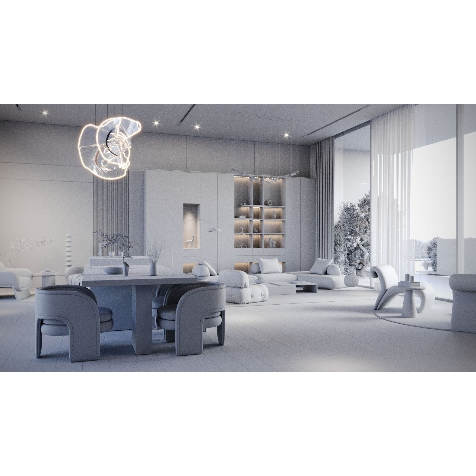 Living Area - Game-Ready 3D Model - View 3