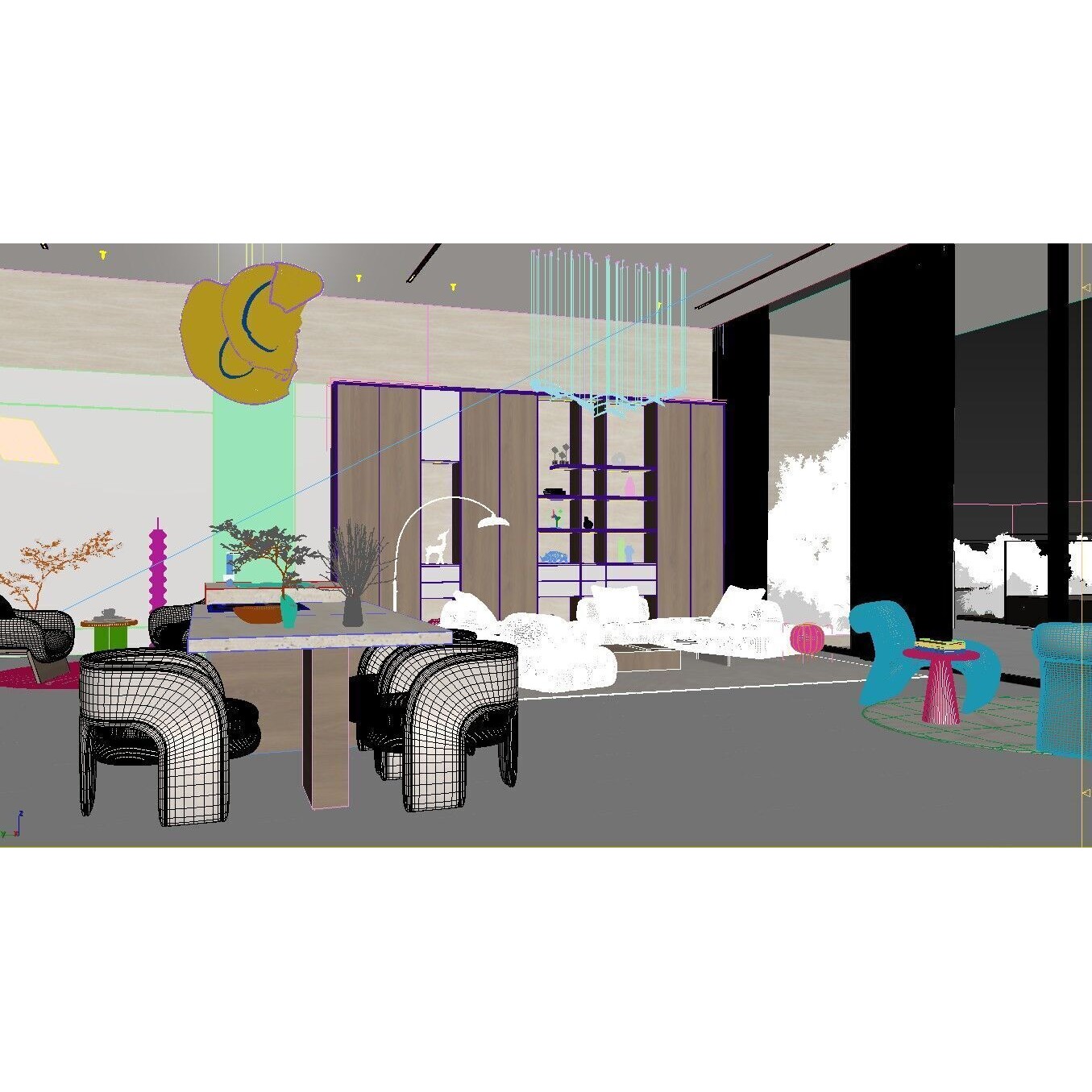 Living Area - Game-Ready 3D Model - View 4