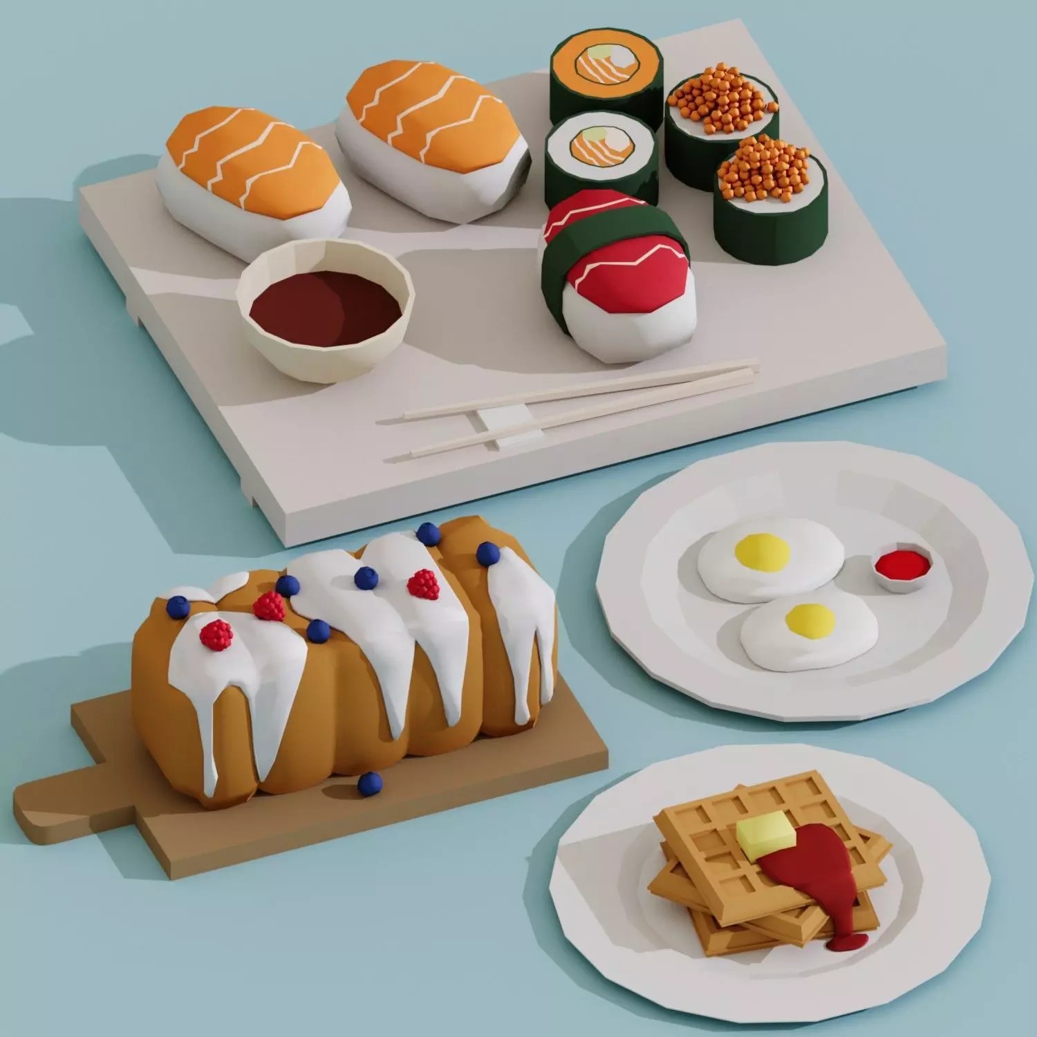 Food Mega Collection 3D Model – Low Poly Game-Ready Asset, FBX, OBJ - View 10