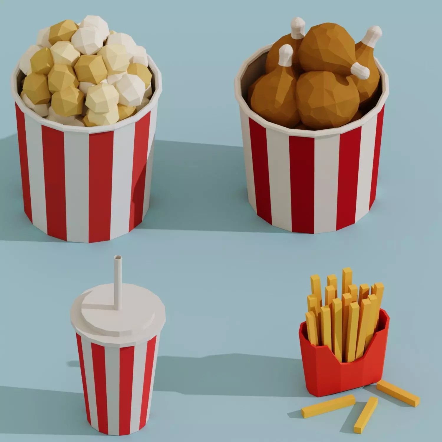 Food Mega Collection 3D Model – Low Poly Game-Ready Asset, FBX, OBJ - View 14
