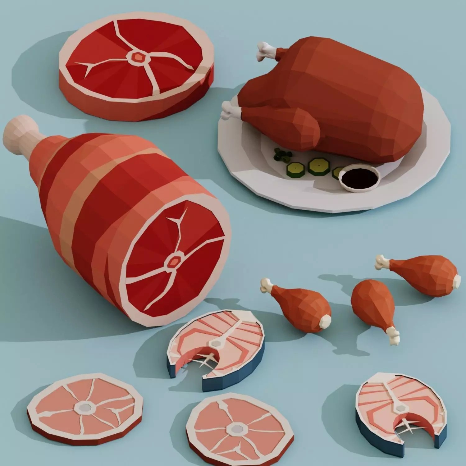 Food Mega Collection 3D Model – Low Poly Game-Ready Asset, FBX, OBJ - View 5