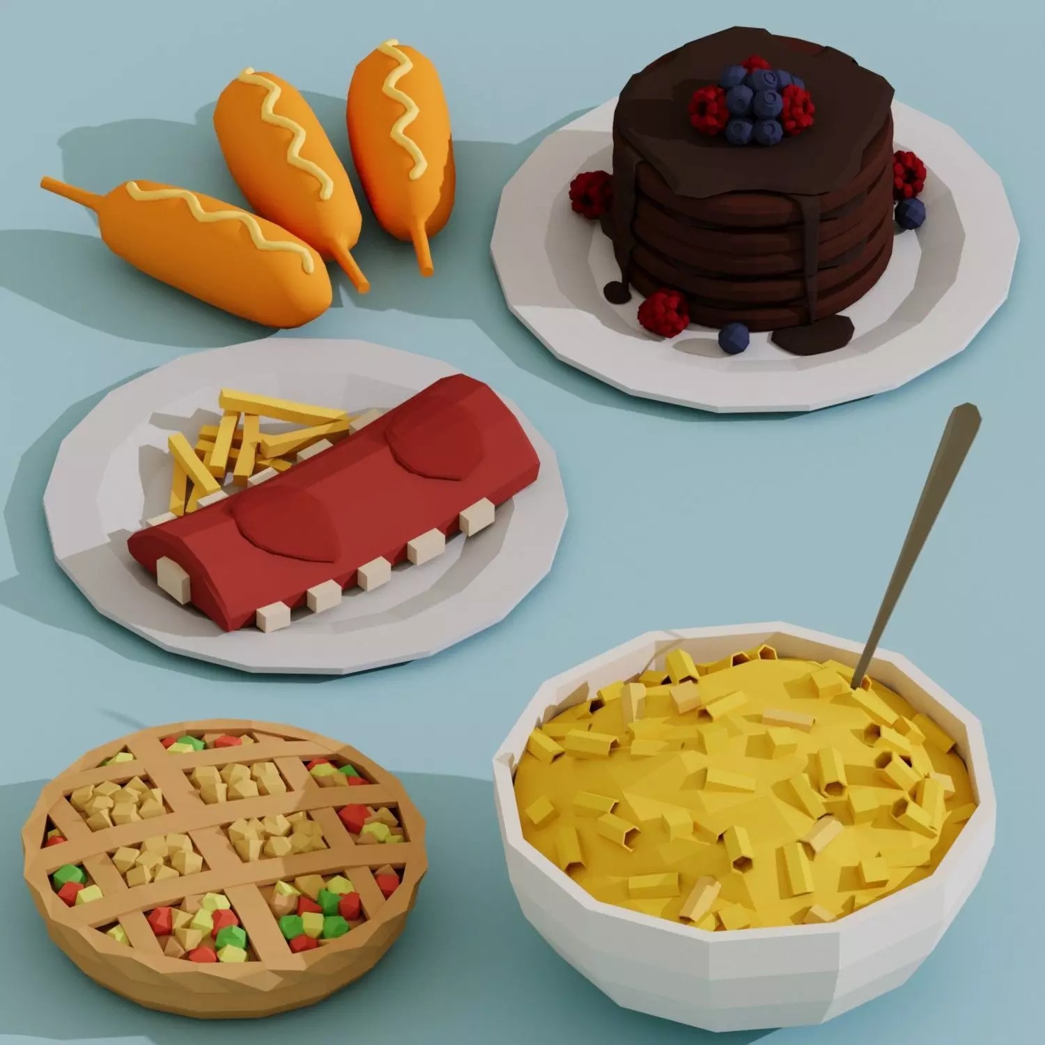 Food Mega Collection 3D Model – Low Poly Game-Ready Asset, FBX, OBJ - View 7