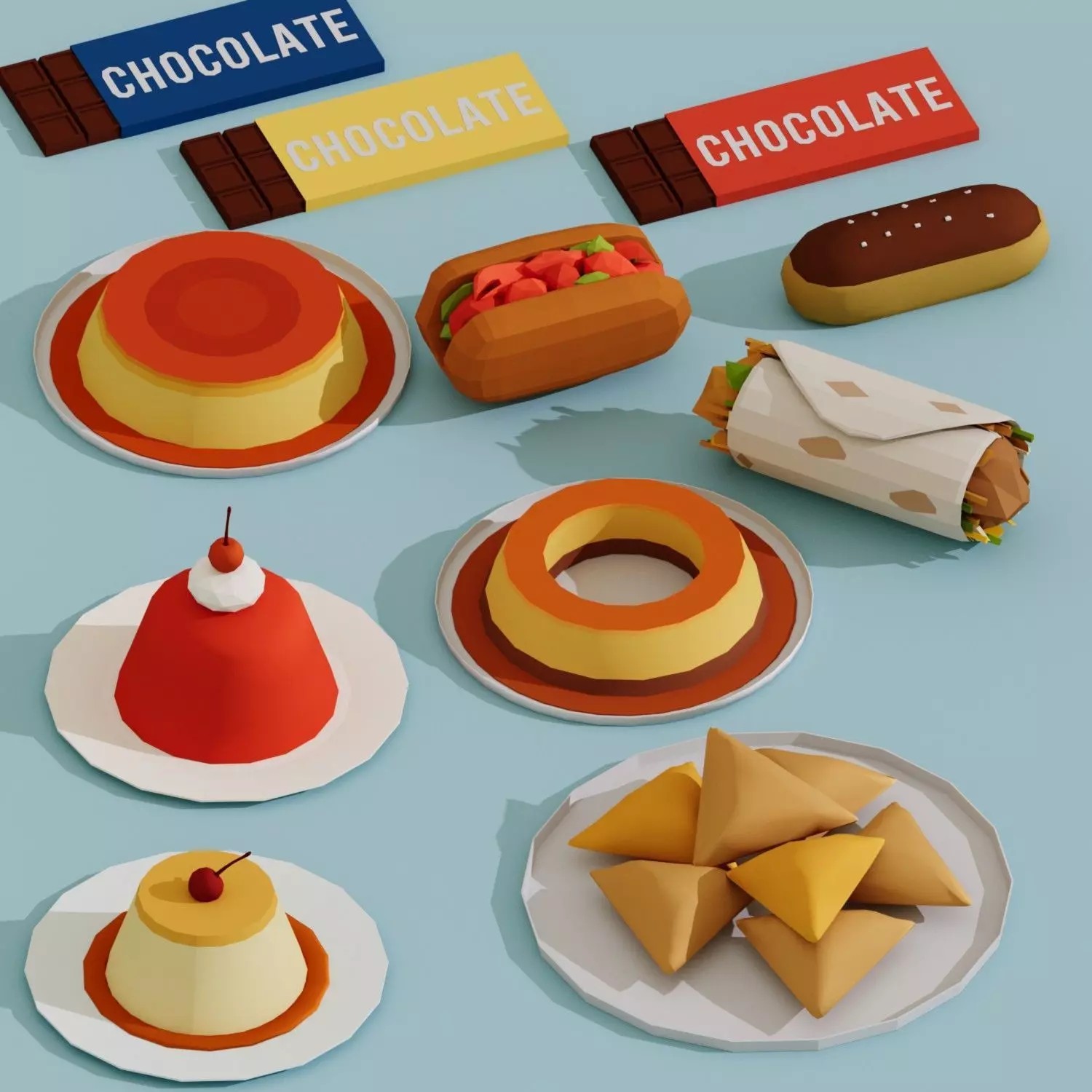 Food Mega Collection 3D Model – Low Poly Game-Ready Asset, FBX, OBJ - View 9
