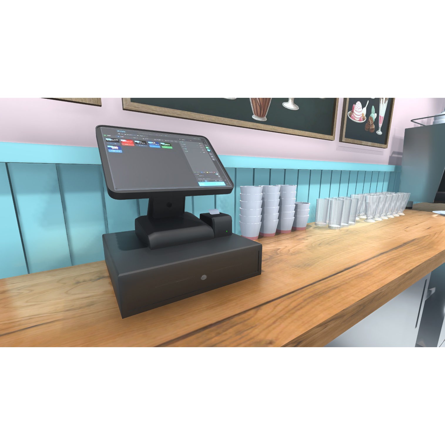 Ice Cream Shop Interior 3D Model – Low Poly Game Asset, FBX - View 10