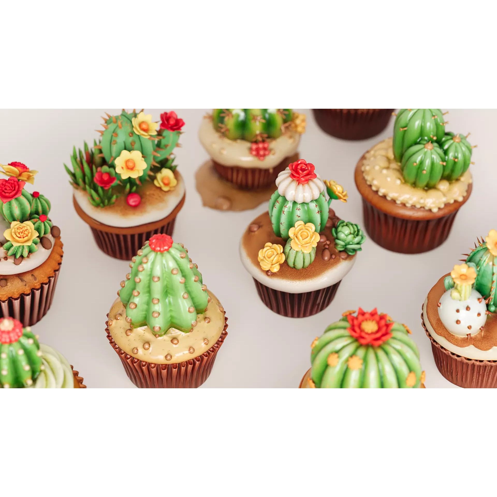 Cactus Cupcake 3D Model – PBR Textured, Game-Ready Formats - View 5