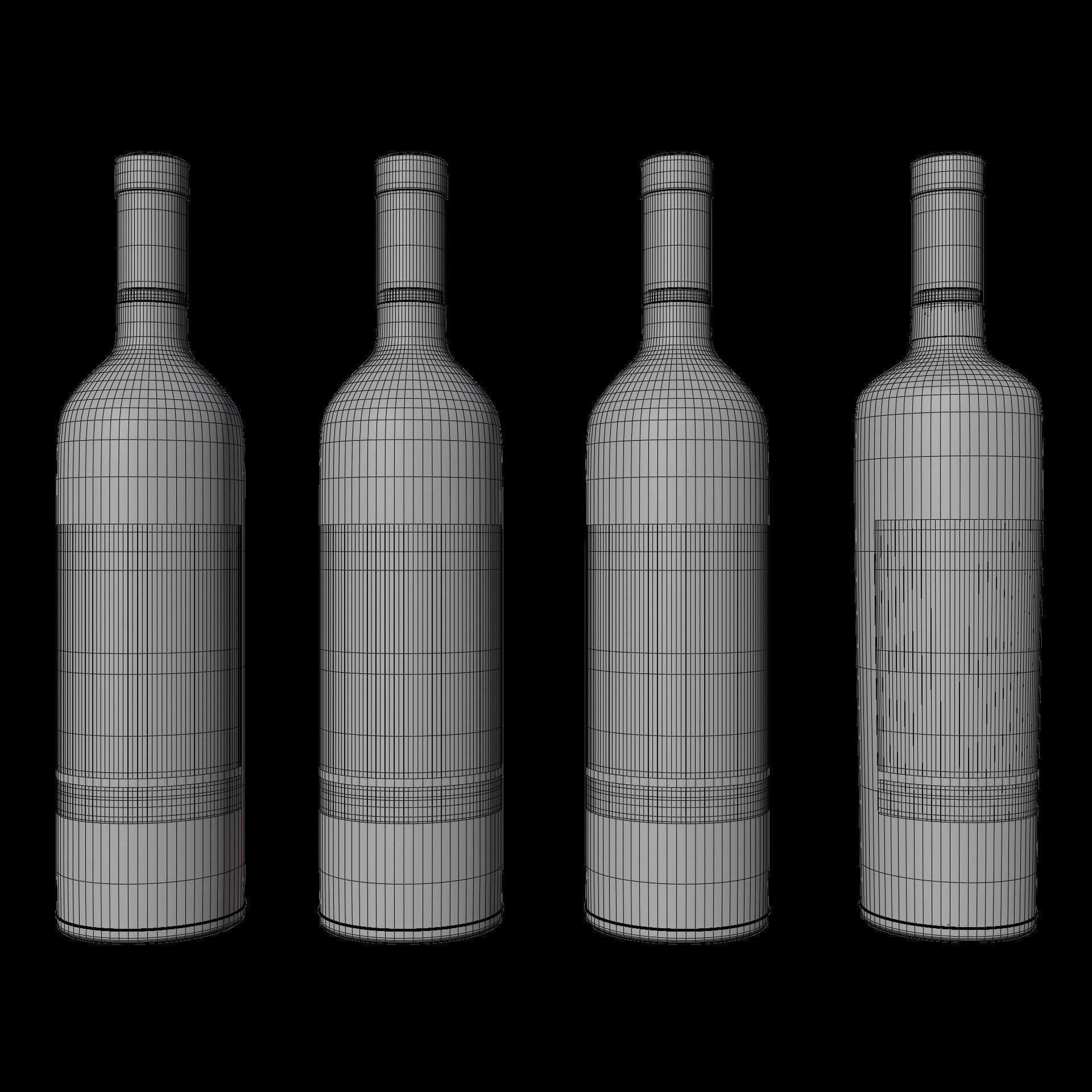 Wine Bottles 3D Model – PBR Glassware Pack with Blender, FBX, OBJ Formats - View 10