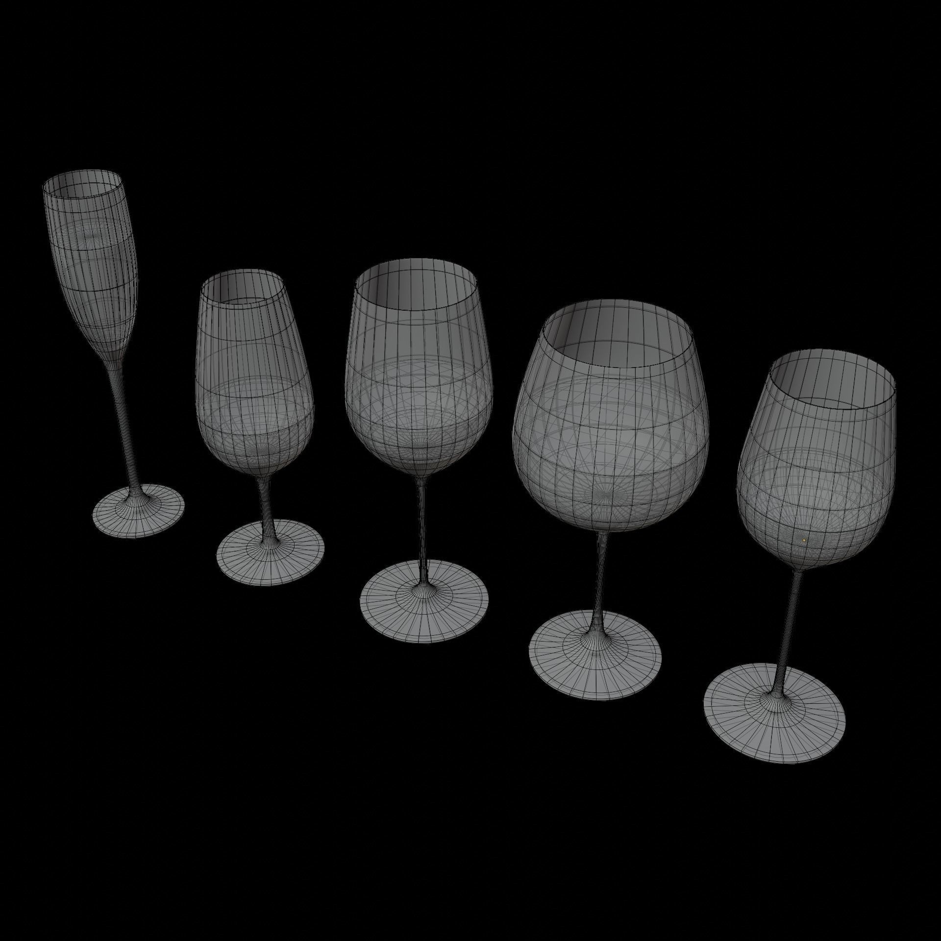 Wine Bottles 3D Model – PBR Glassware Pack with Blender, FBX, OBJ Formats - View 15