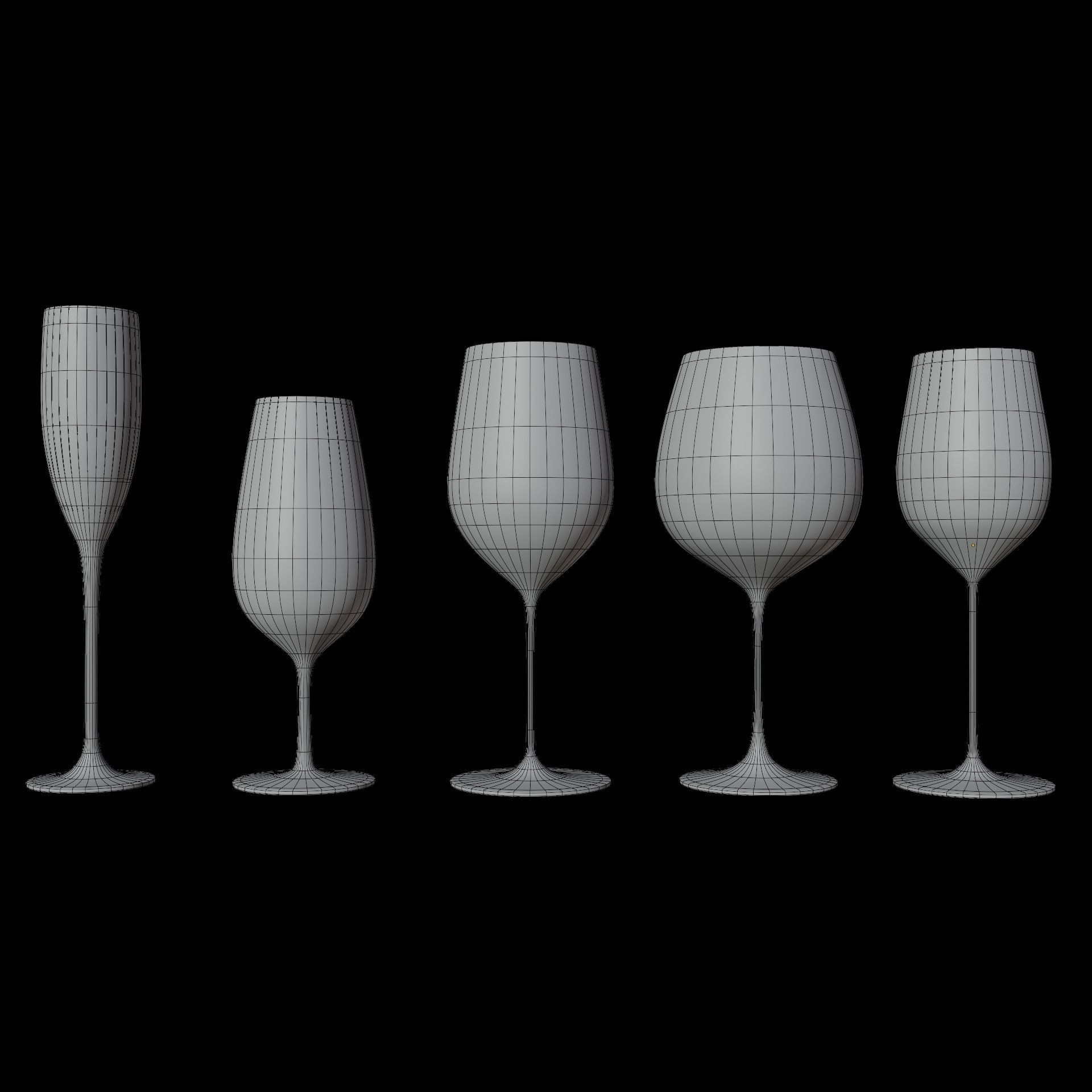 Wine Bottles 3D Model – PBR Glassware Pack with Blender, FBX, OBJ Formats - View 17