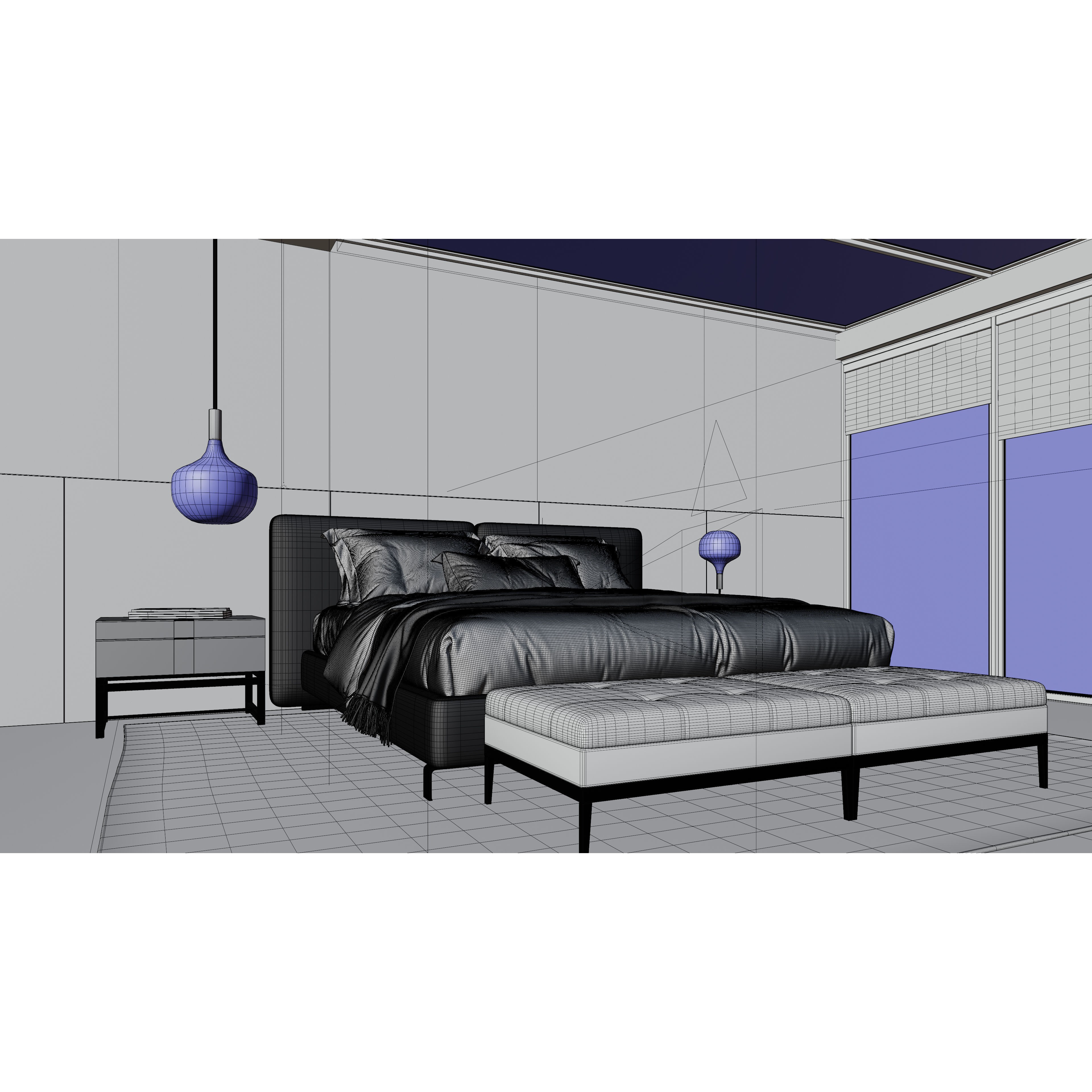 Photorealistic Bedroom - Optimized Interior 3D Model - View 11