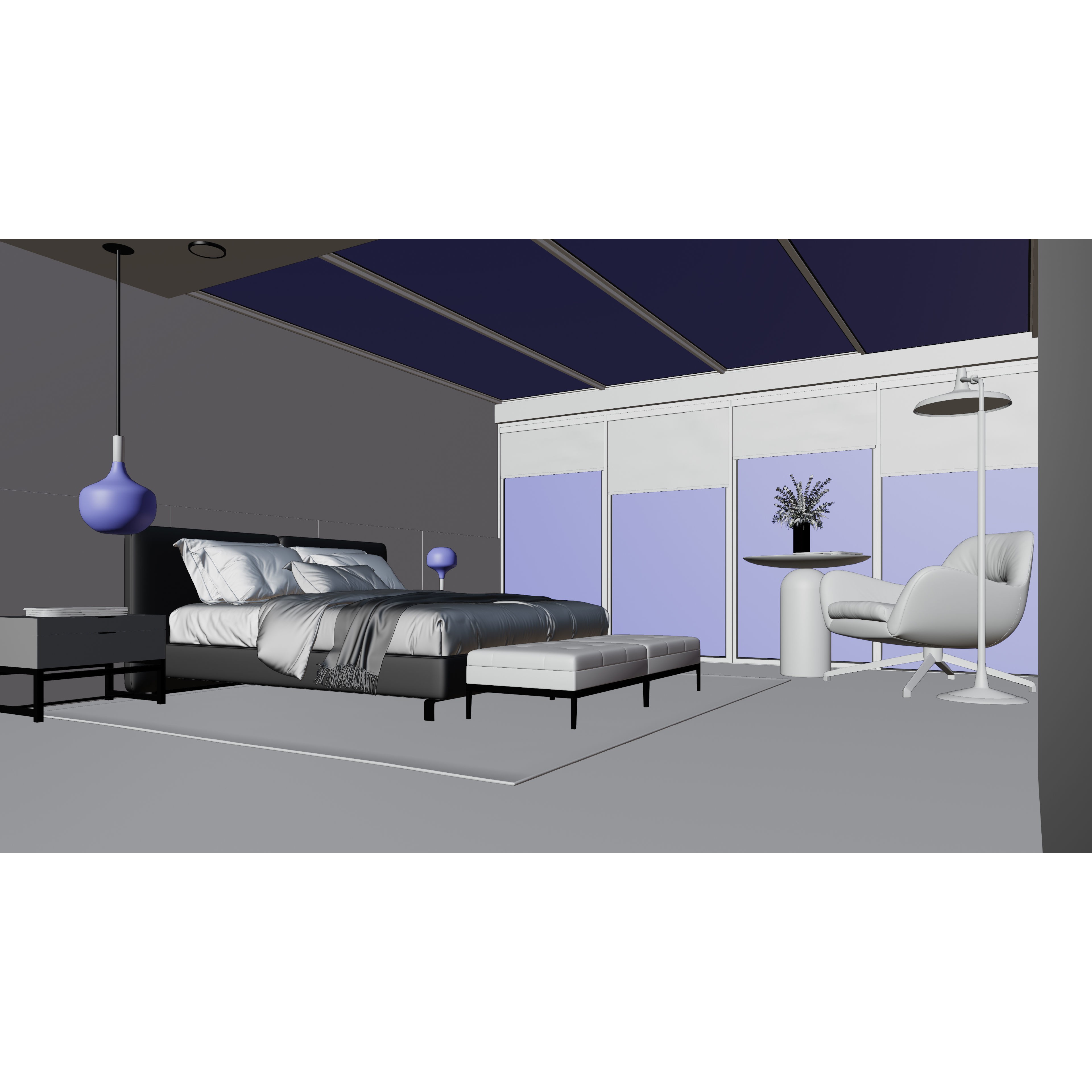 Photorealistic Bedroom - Optimized Interior 3D Model - View 6