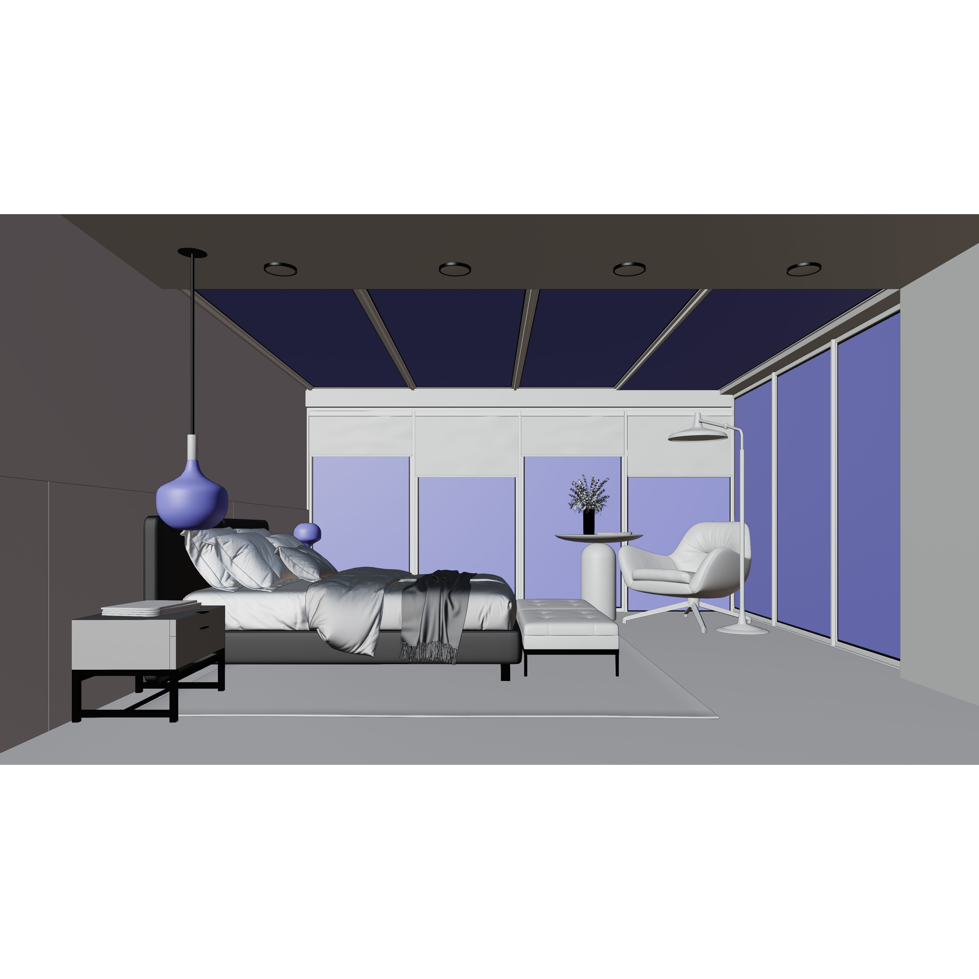Photorealistic Bedroom - Optimized Interior 3D Model - View 8