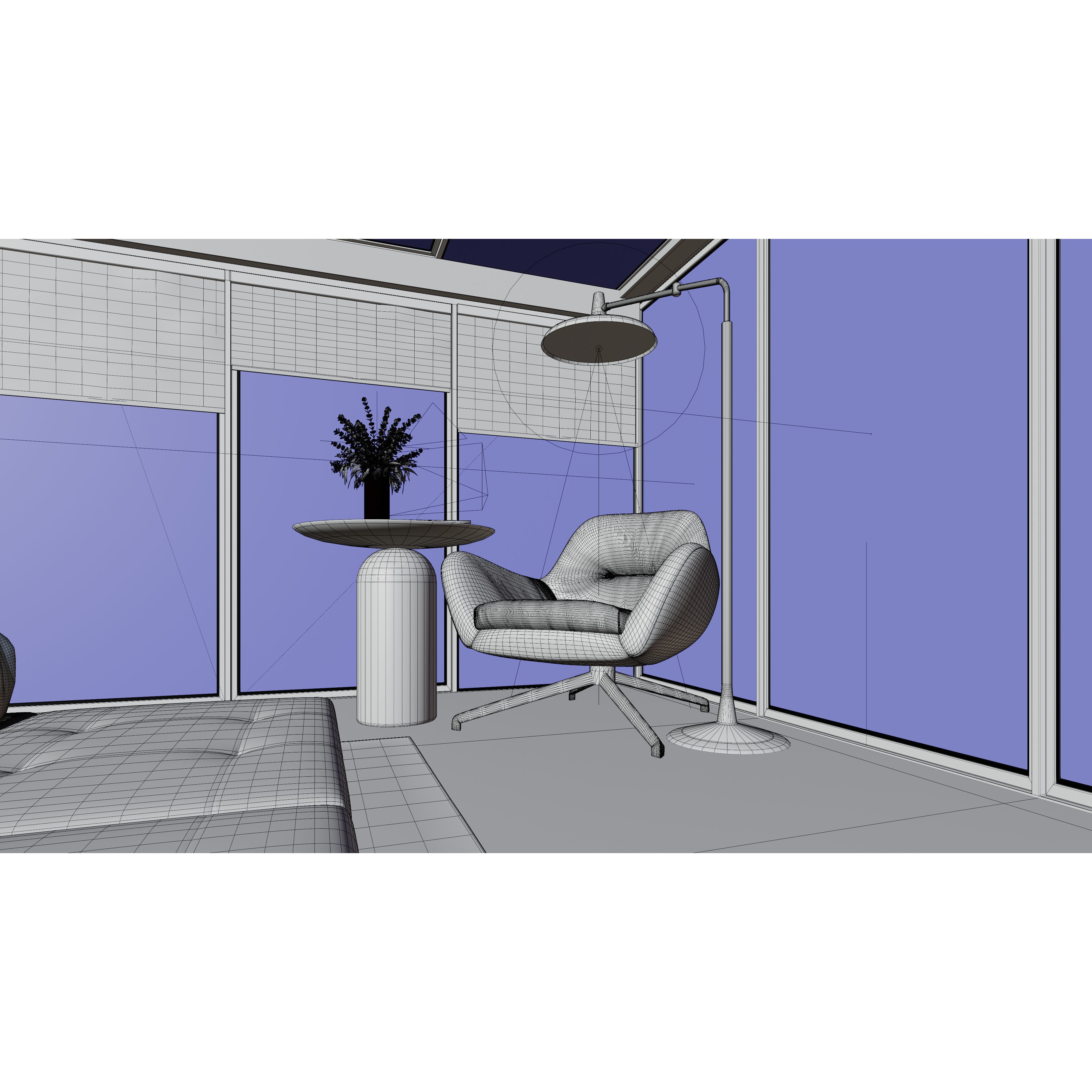 Photorealistic Bedroom - Optimized Interior 3D Model - View 9