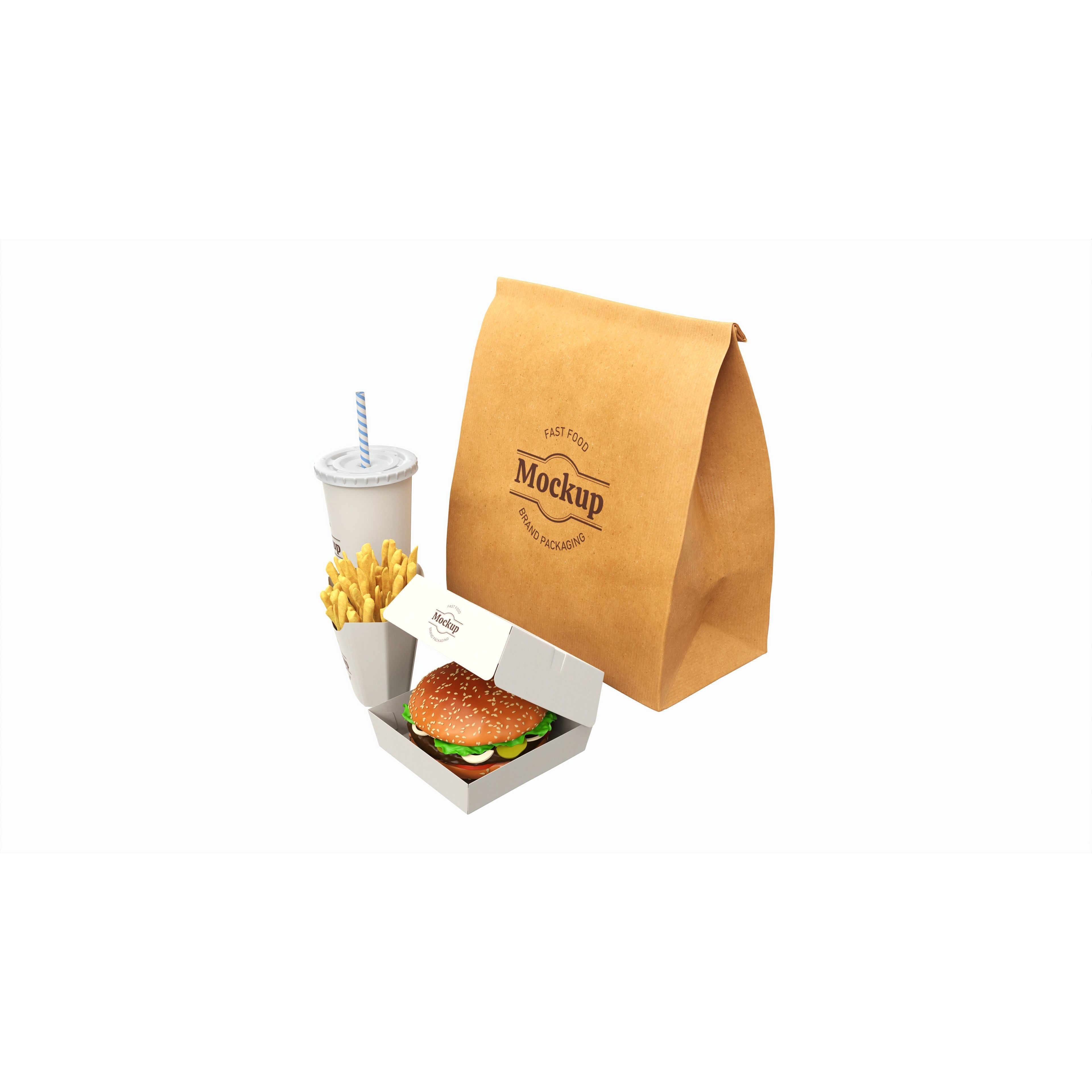Fast Food Packaging Set 3D Model – PBR Textures, Game-Ready Formats - View 4