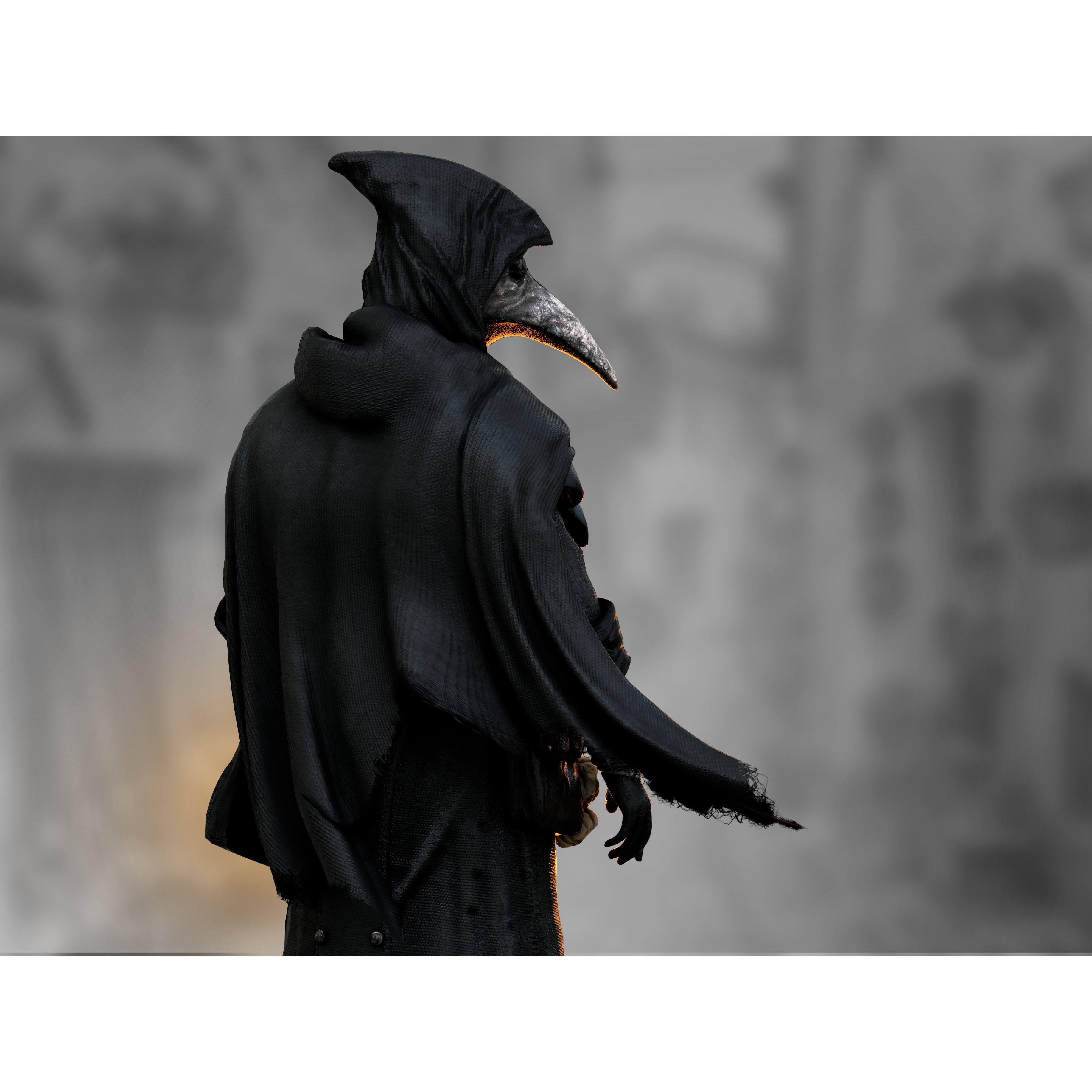 Plague Doctor - Low-Poly Game-Ready 3D Model - View 11