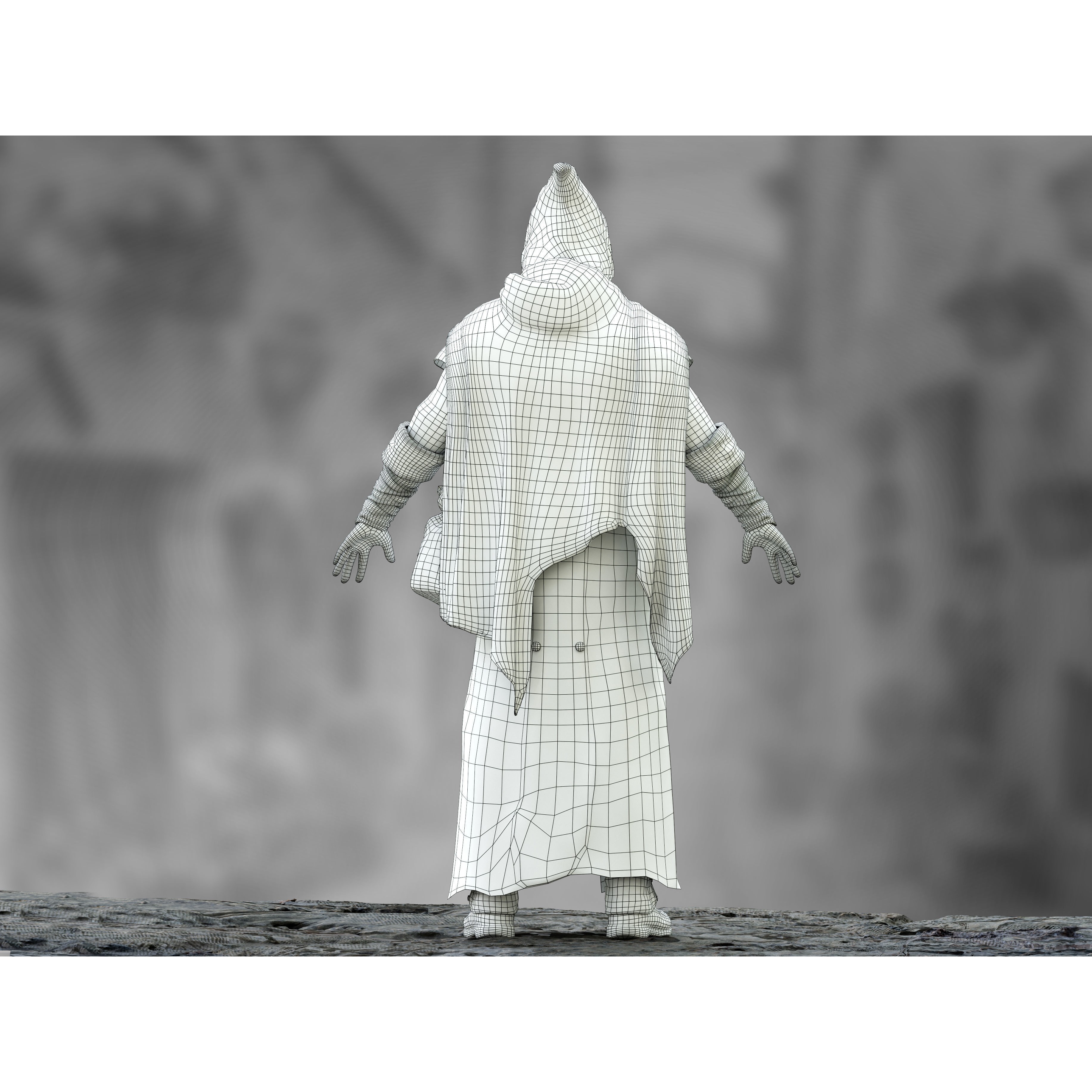 Plague Doctor - Low-Poly Game-Ready 3D Model - View 13