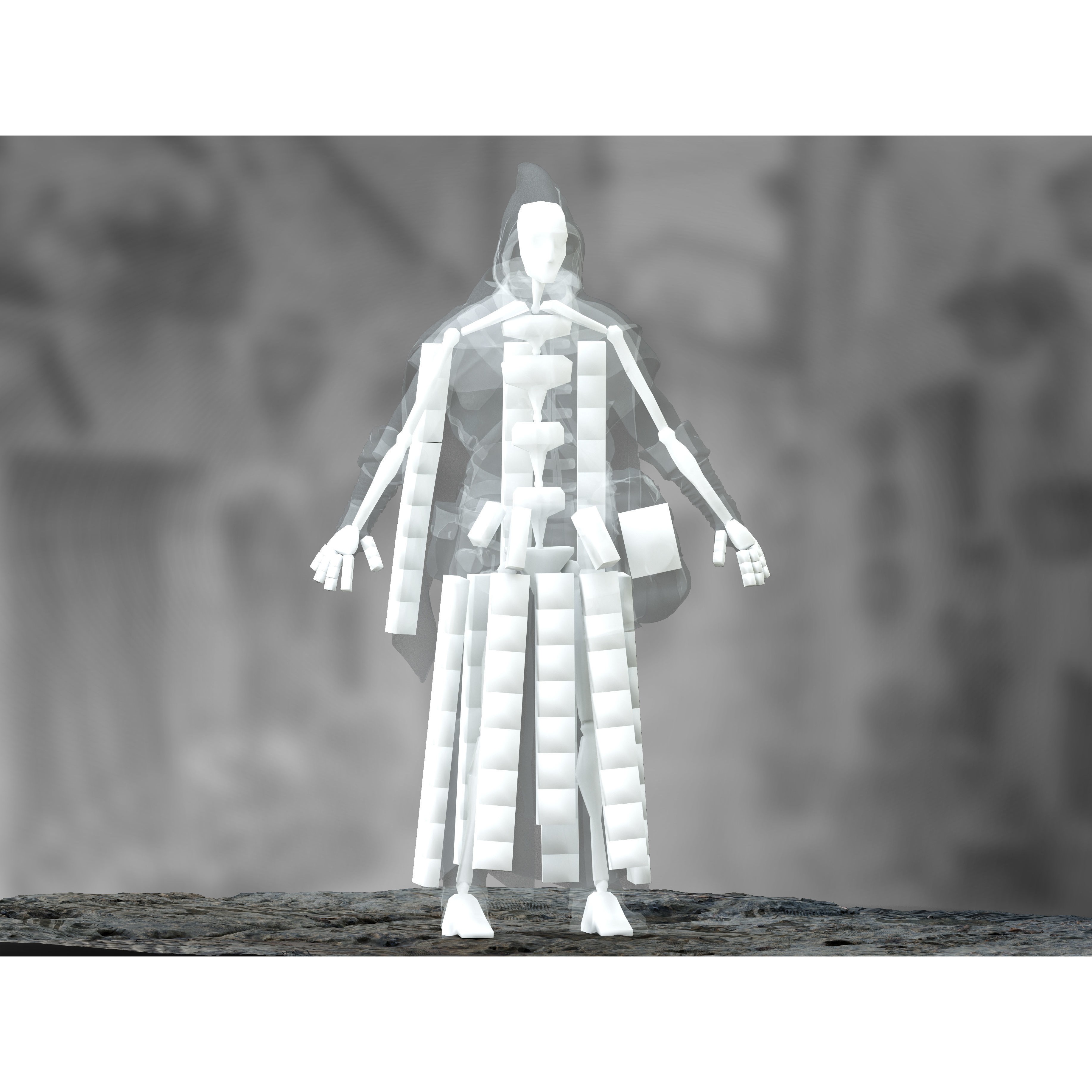 Plague Doctor - Low-Poly Game-Ready 3D Model - View 14