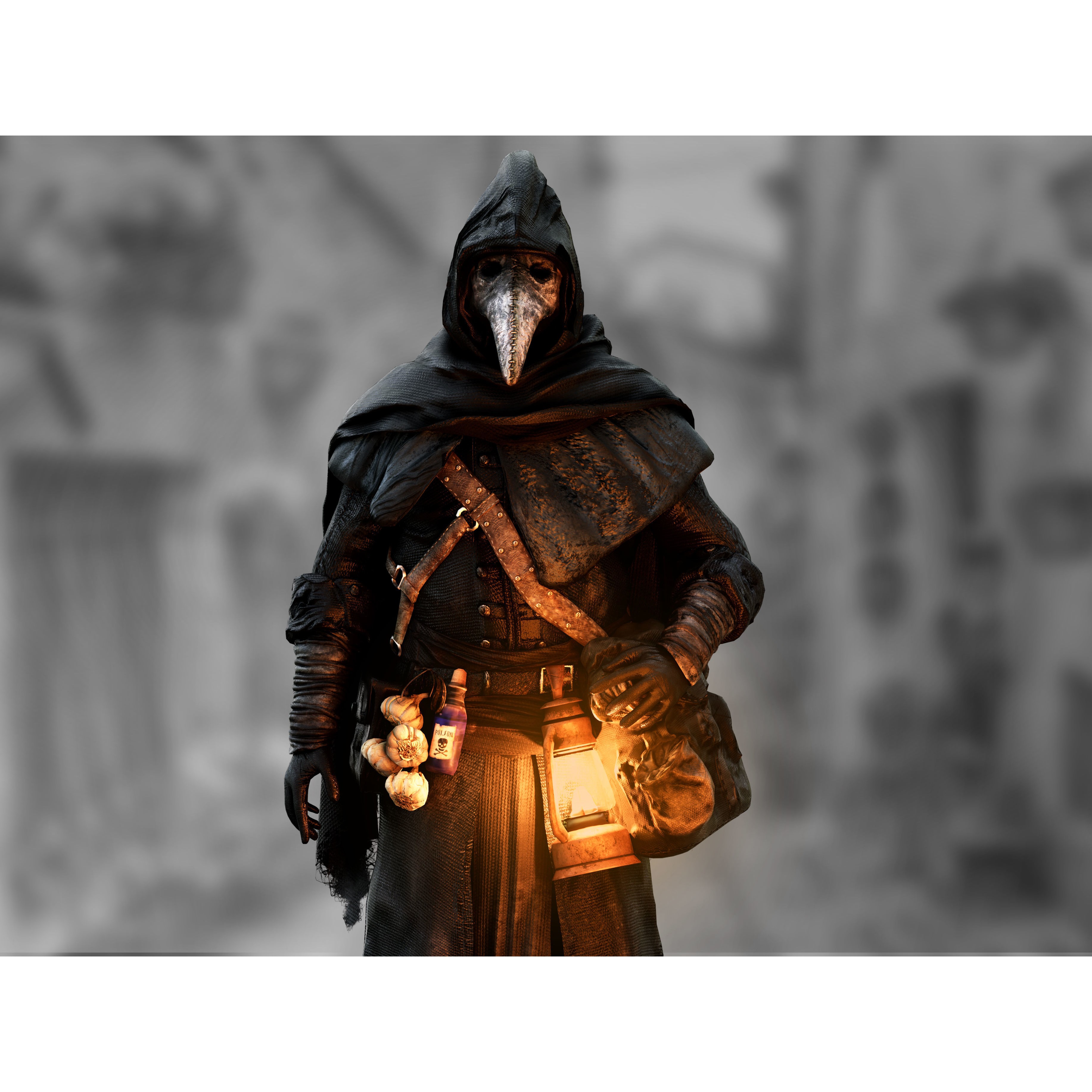 Plague Doctor - Low-Poly Game-Ready 3D Model - View 6