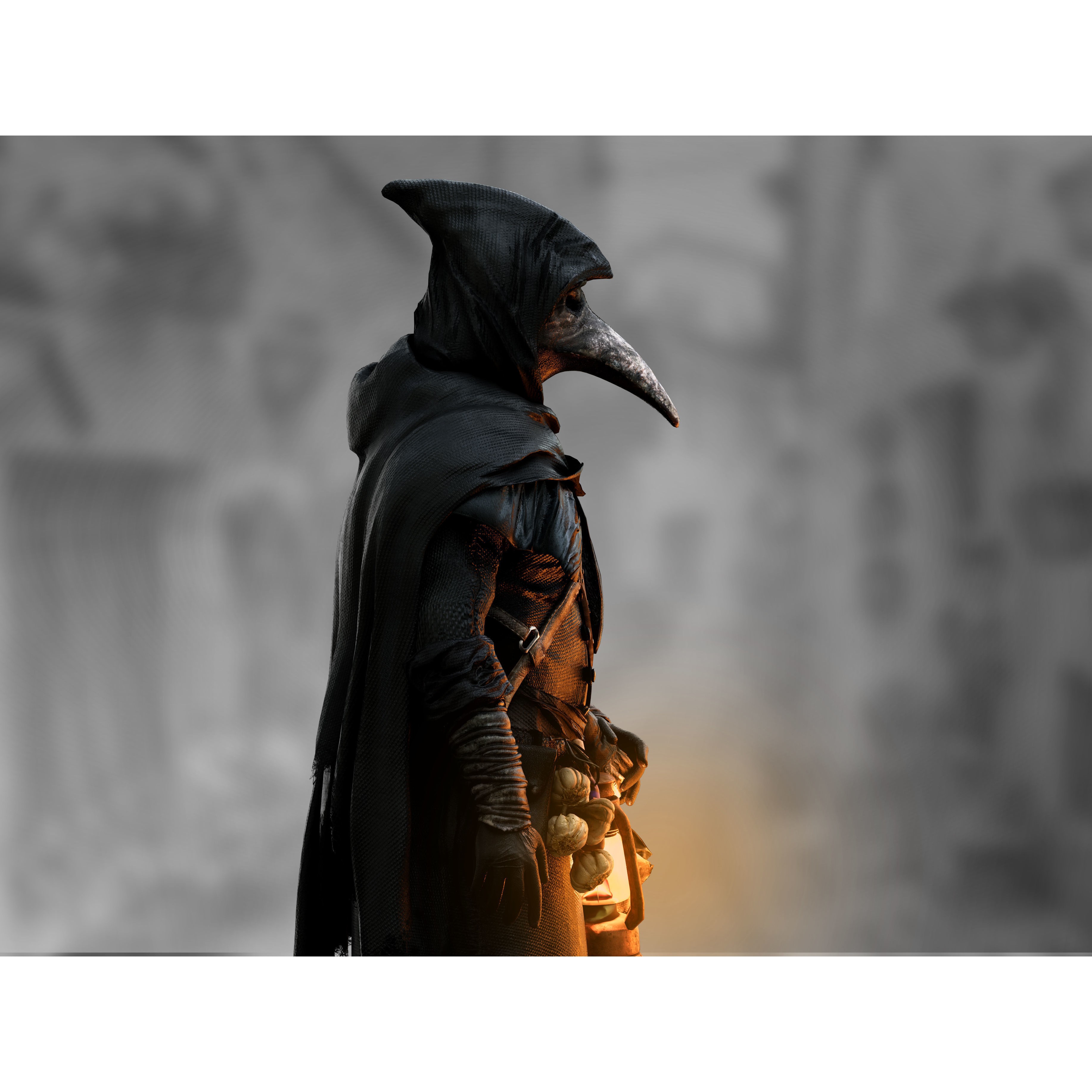 Plague Doctor - Low-Poly Game-Ready 3D Model - View 7