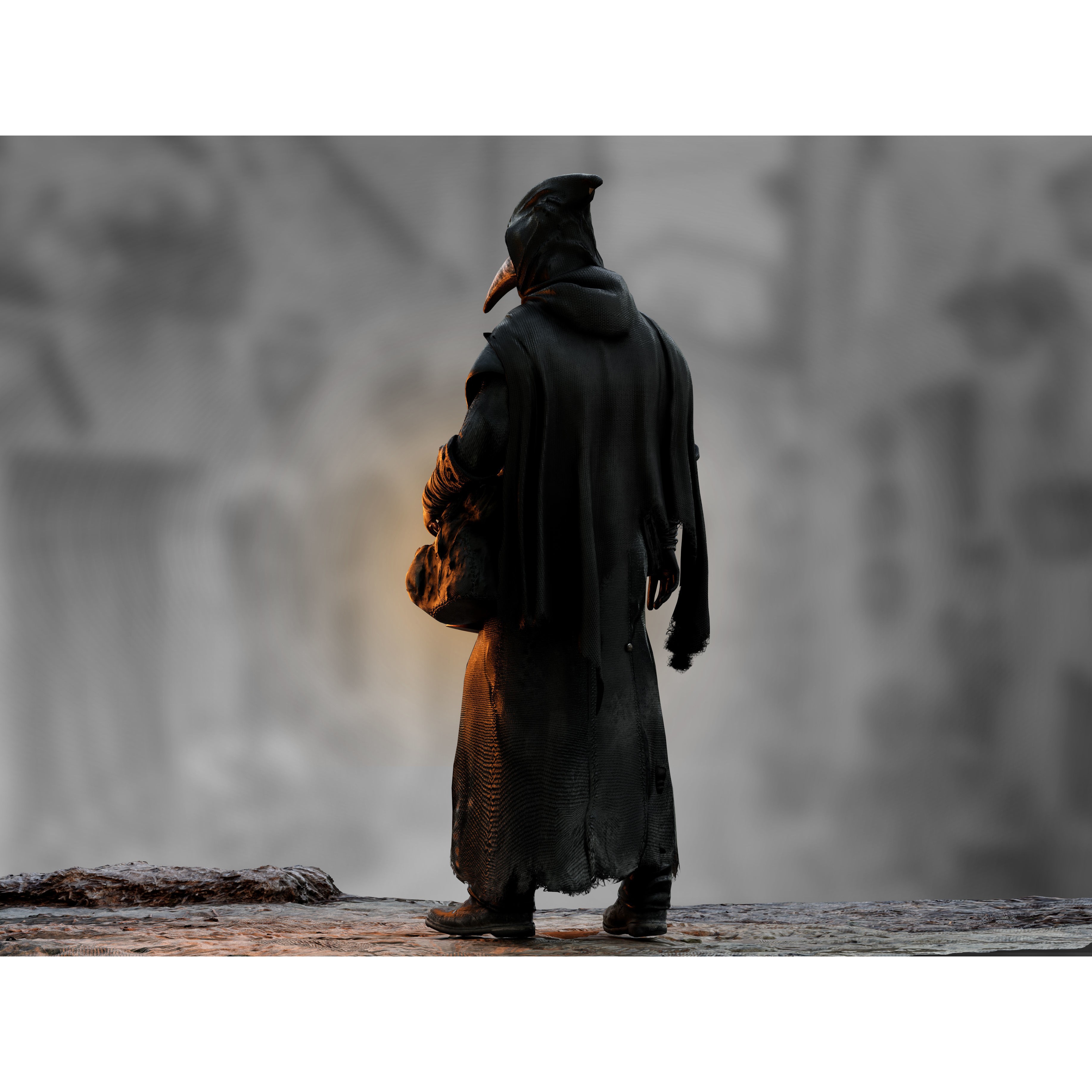 Plague Doctor - Low-Poly Game-Ready 3D Model - View 9