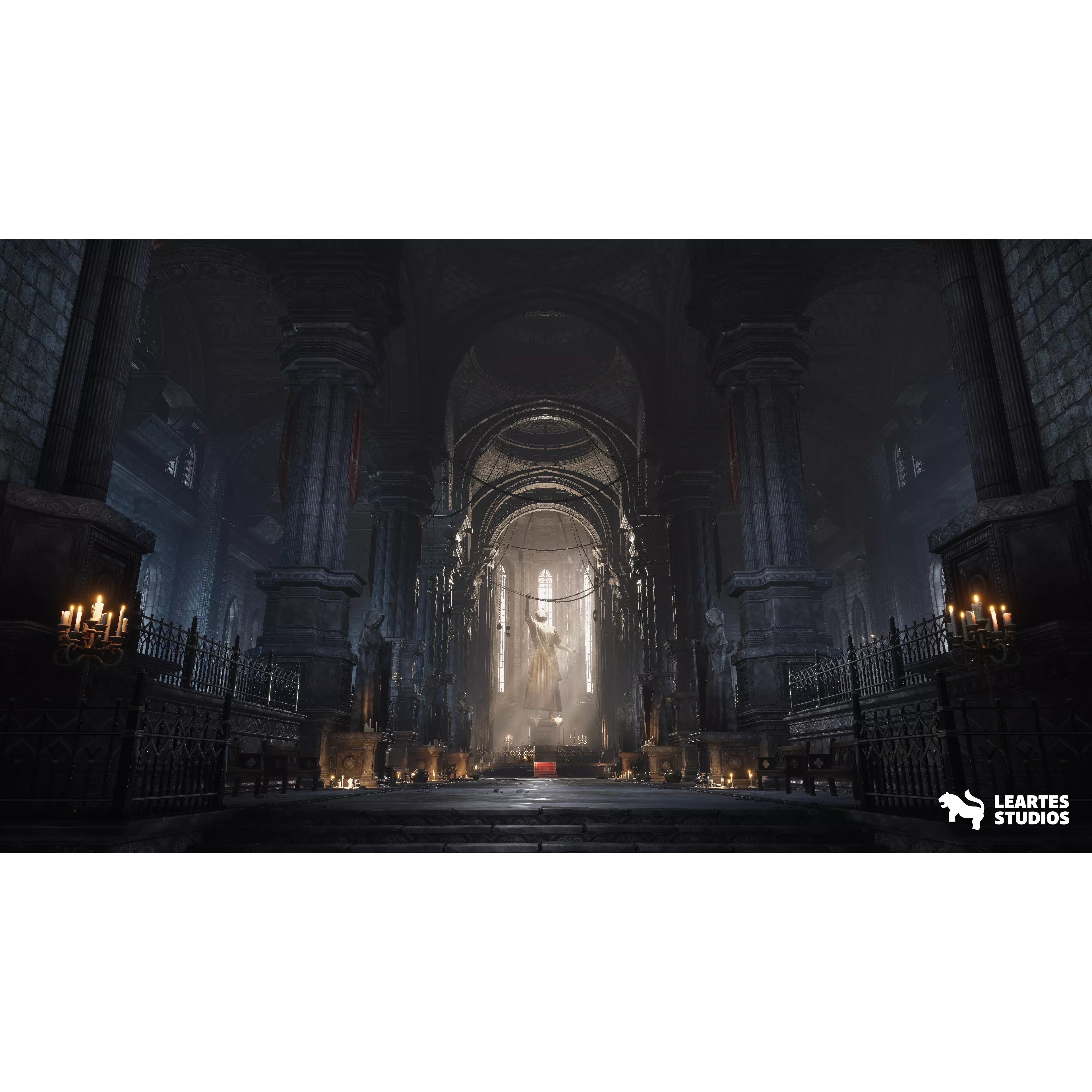 Ancient Cathedral Environment - Low-Poly Game-Ready 3D Model - View 2