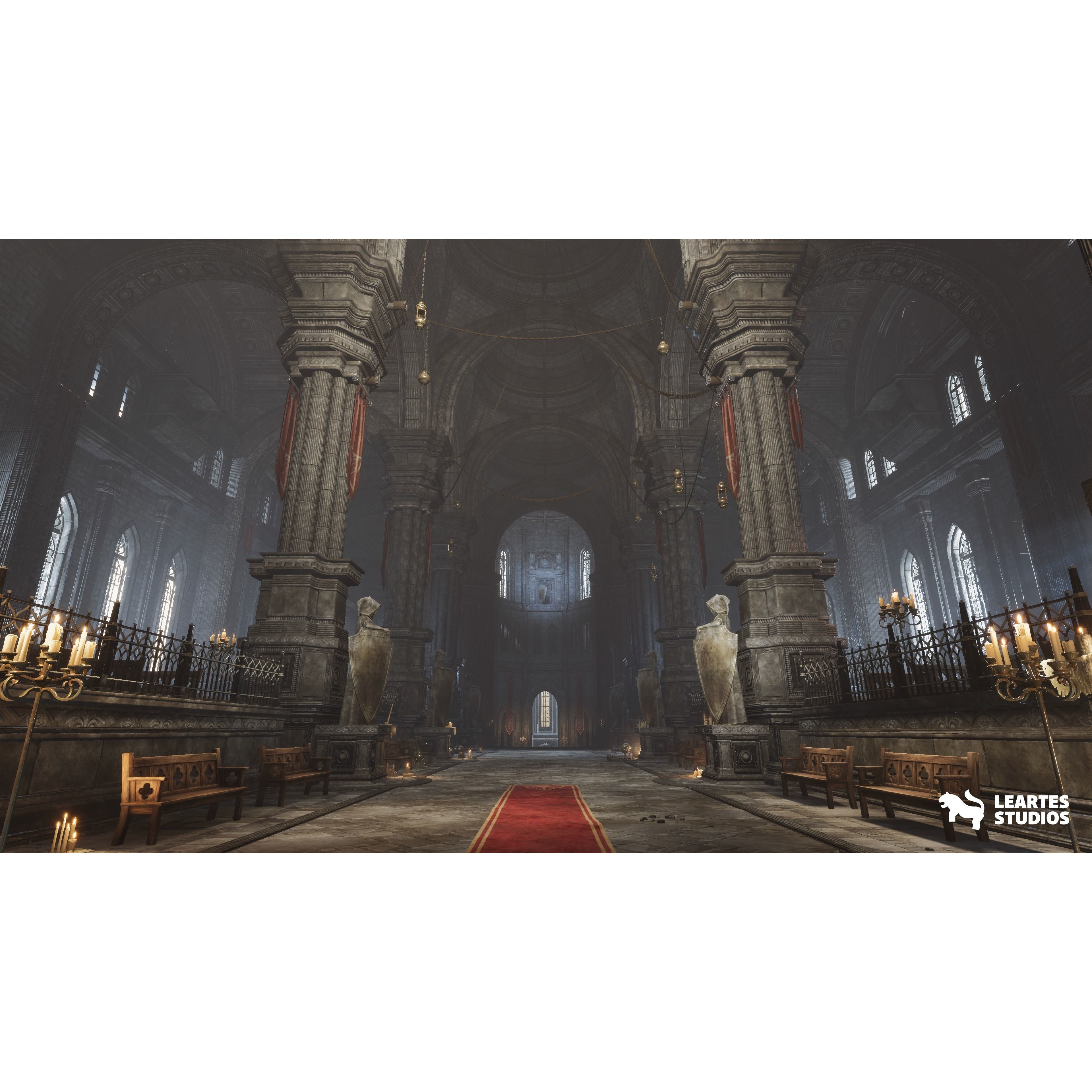 Ancient Cathedral Environment - Low-Poly Game-Ready 3D Model - View 5