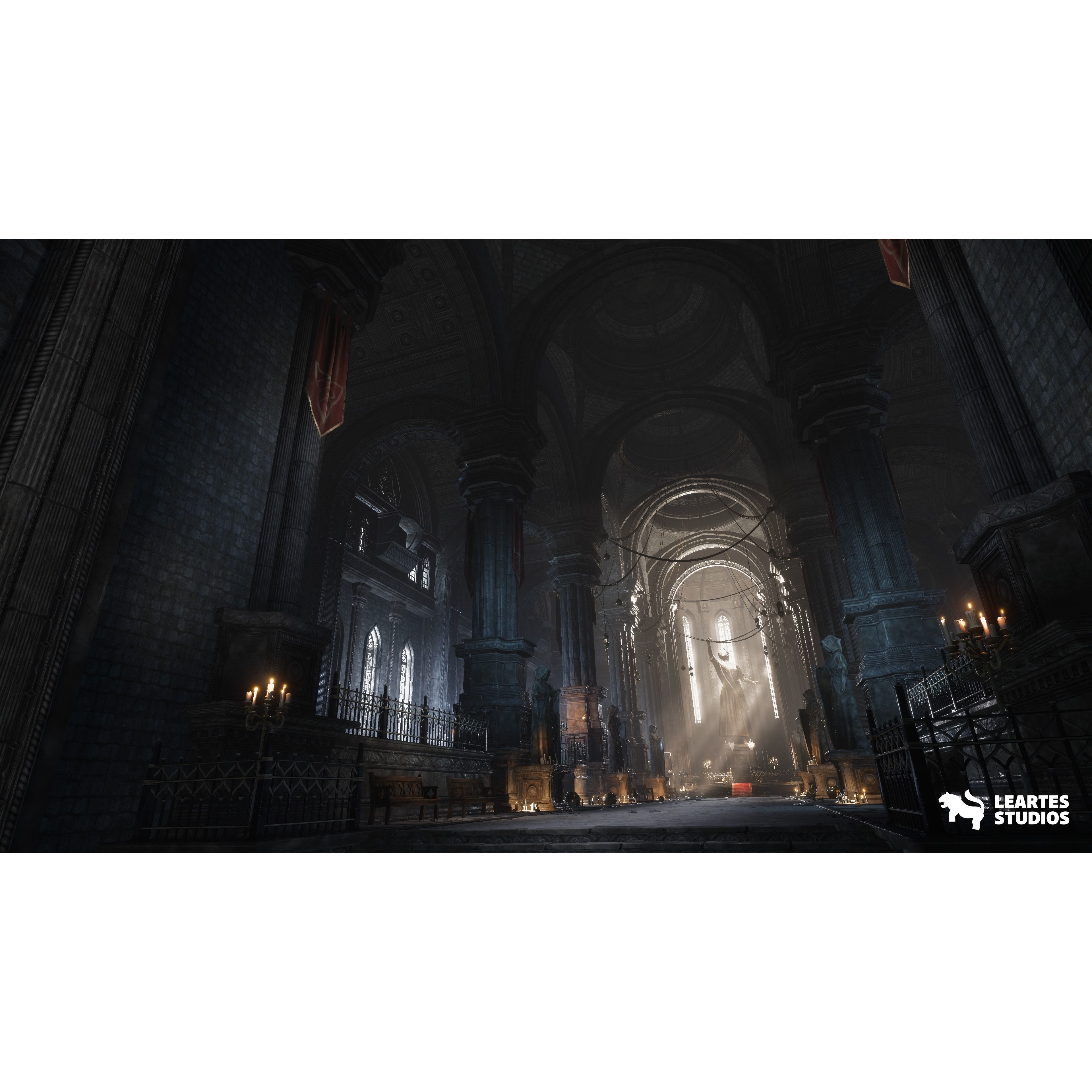 Ancient Cathedral Environment - Low-Poly Game-Ready 3D Model - View 6