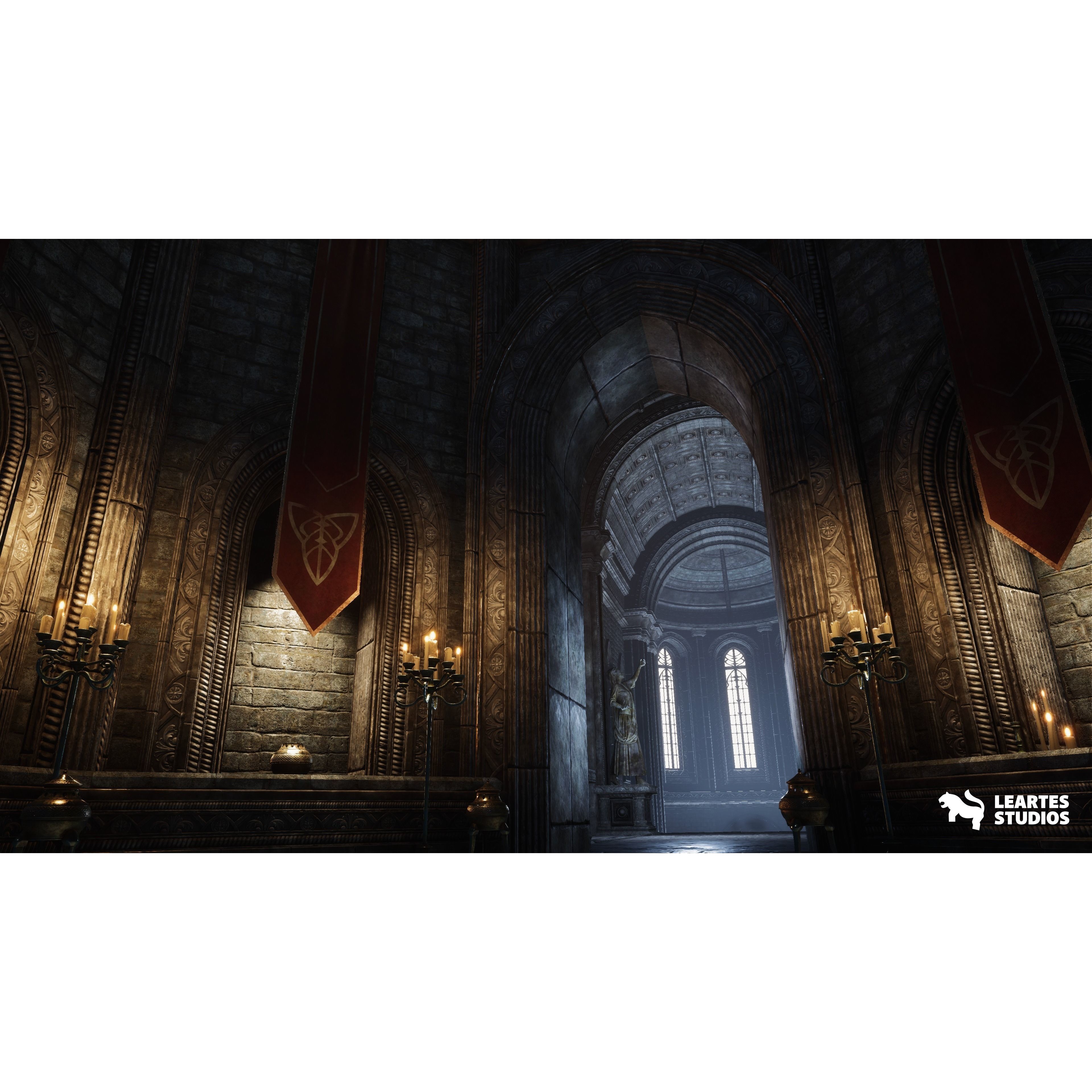 Ancient Cathedral Environment - Low-Poly Game-Ready 3D Model - View 7