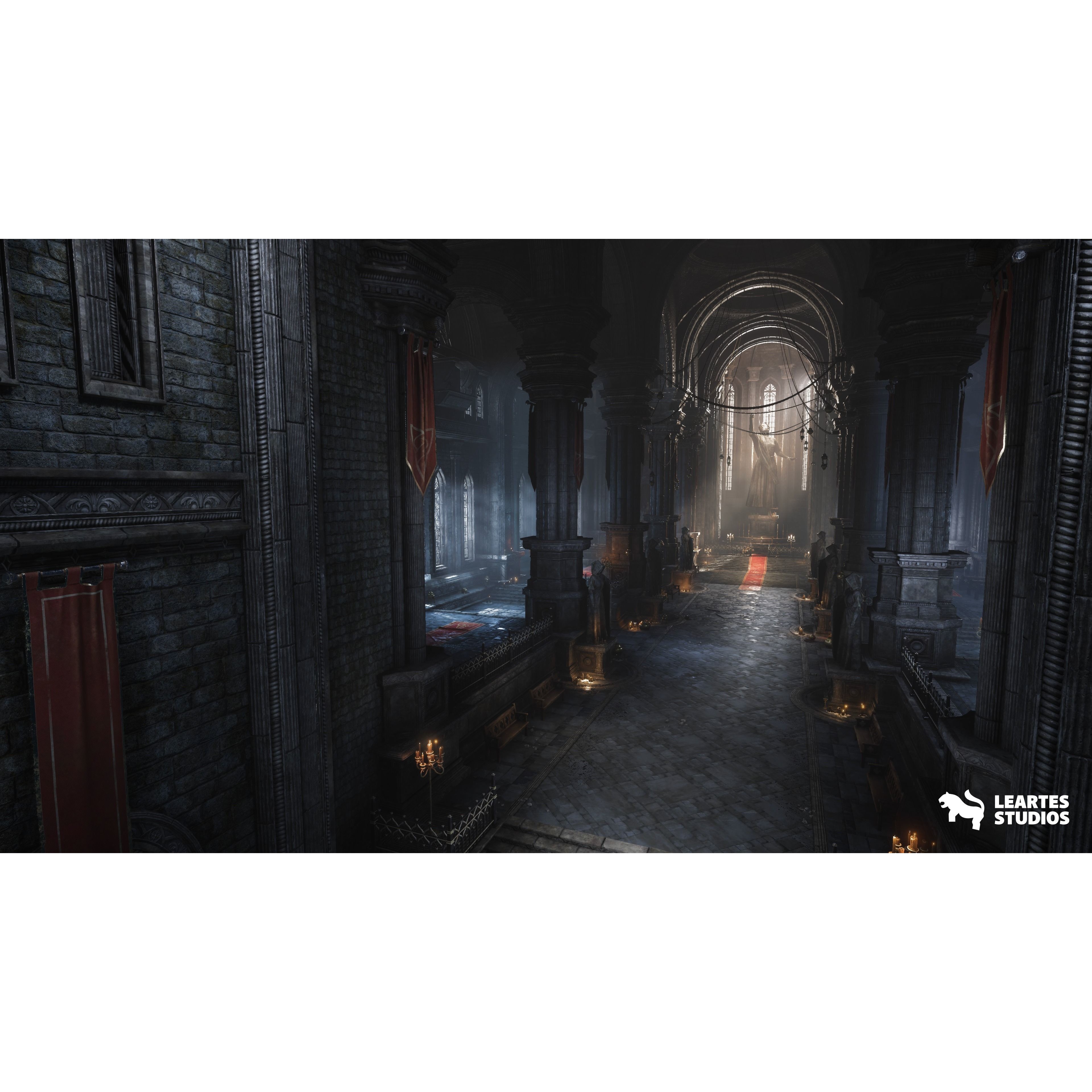 Ancient Cathedral Environment - Low-Poly Game-Ready 3D Model - View 8
