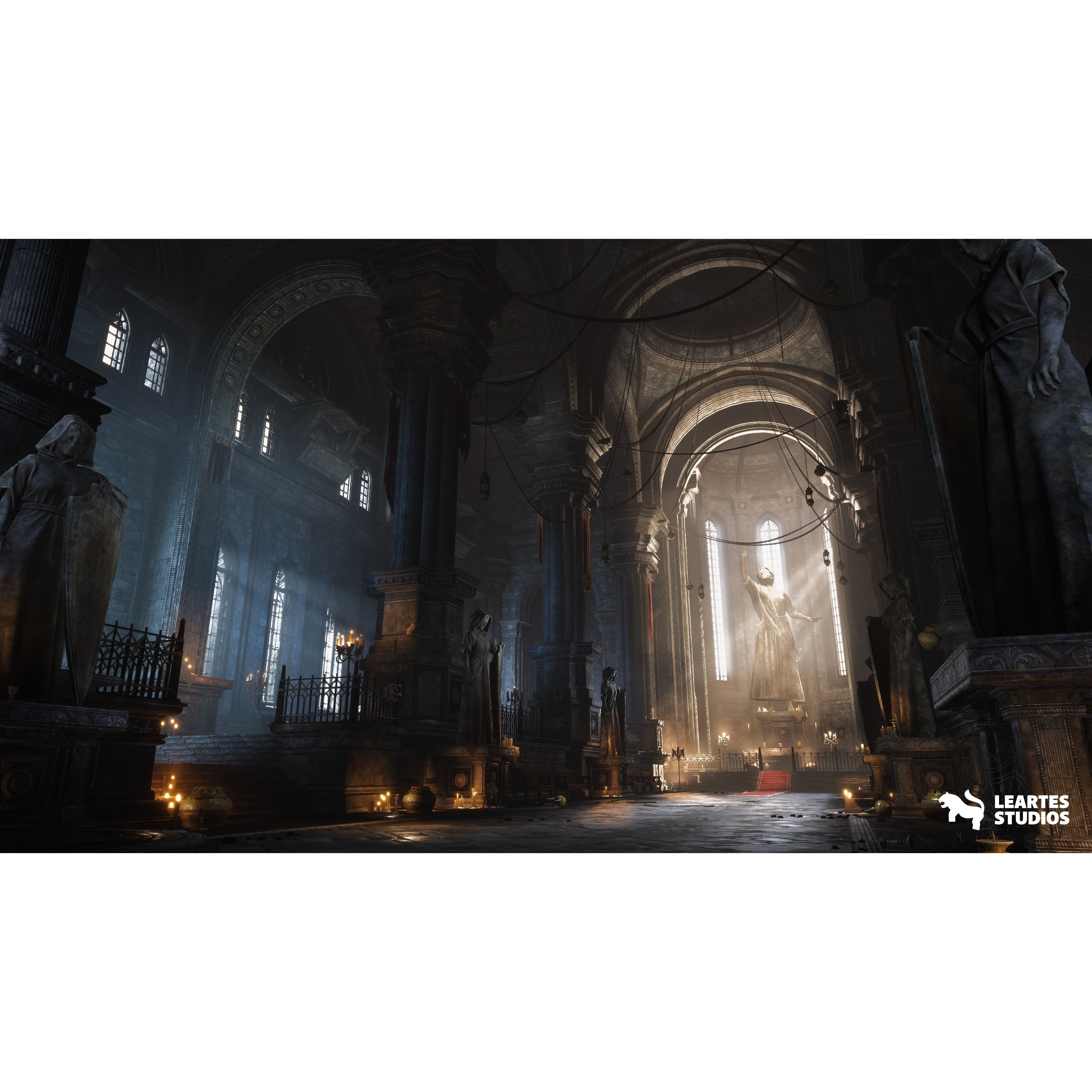 Ancient Cathedral Environment - Low-Poly Game-Ready 3D Model - View 9