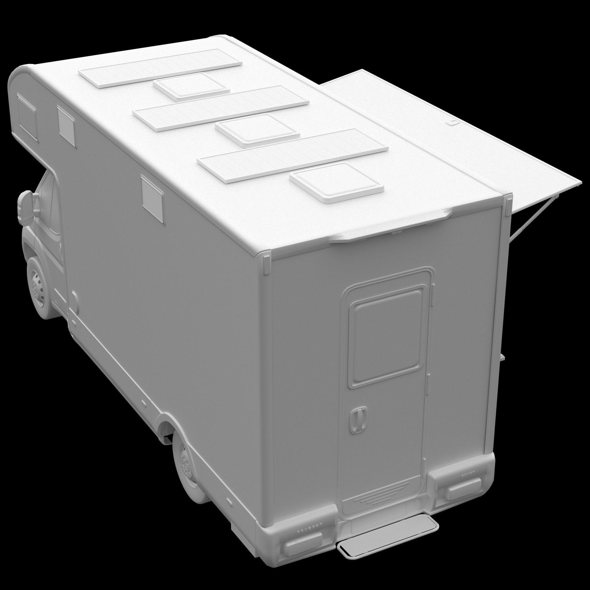 Food Truck Peugeot Boxter 3D Model – Detailed Vehicle with Kitchen Equipment, FBX - View 13