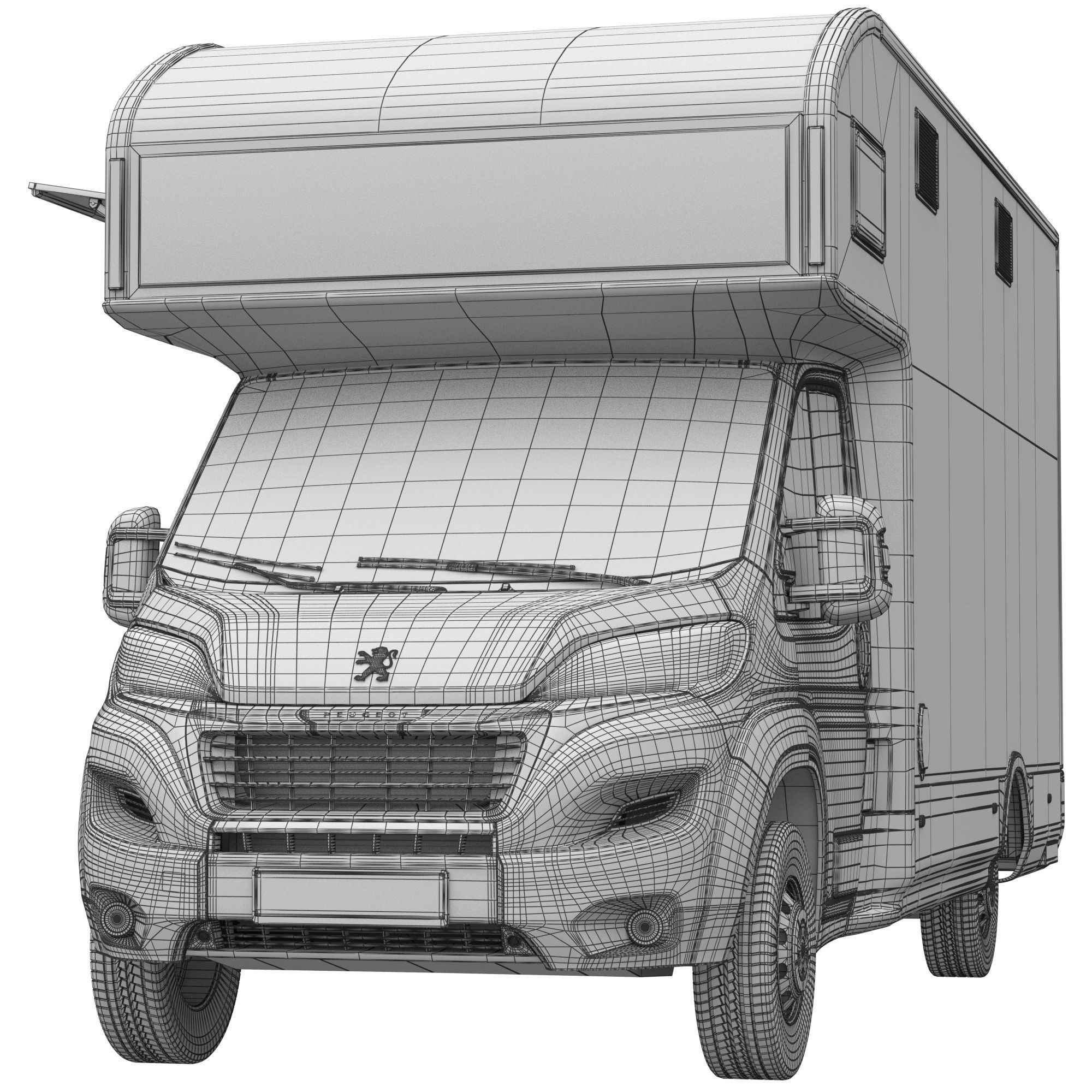 Food Truck Peugeot Boxter 3D Model – Detailed Vehicle with Kitchen Equipment, FBX - View 15