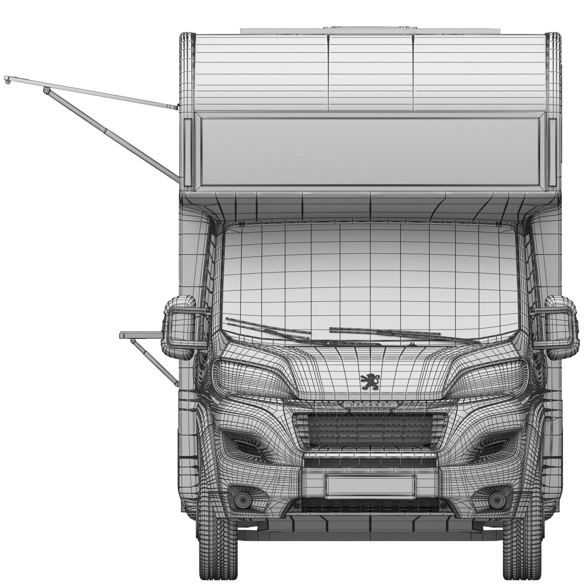 Food Truck Peugeot Boxter 3D Model – Detailed Vehicle with Kitchen Equipment, FBX - View 16