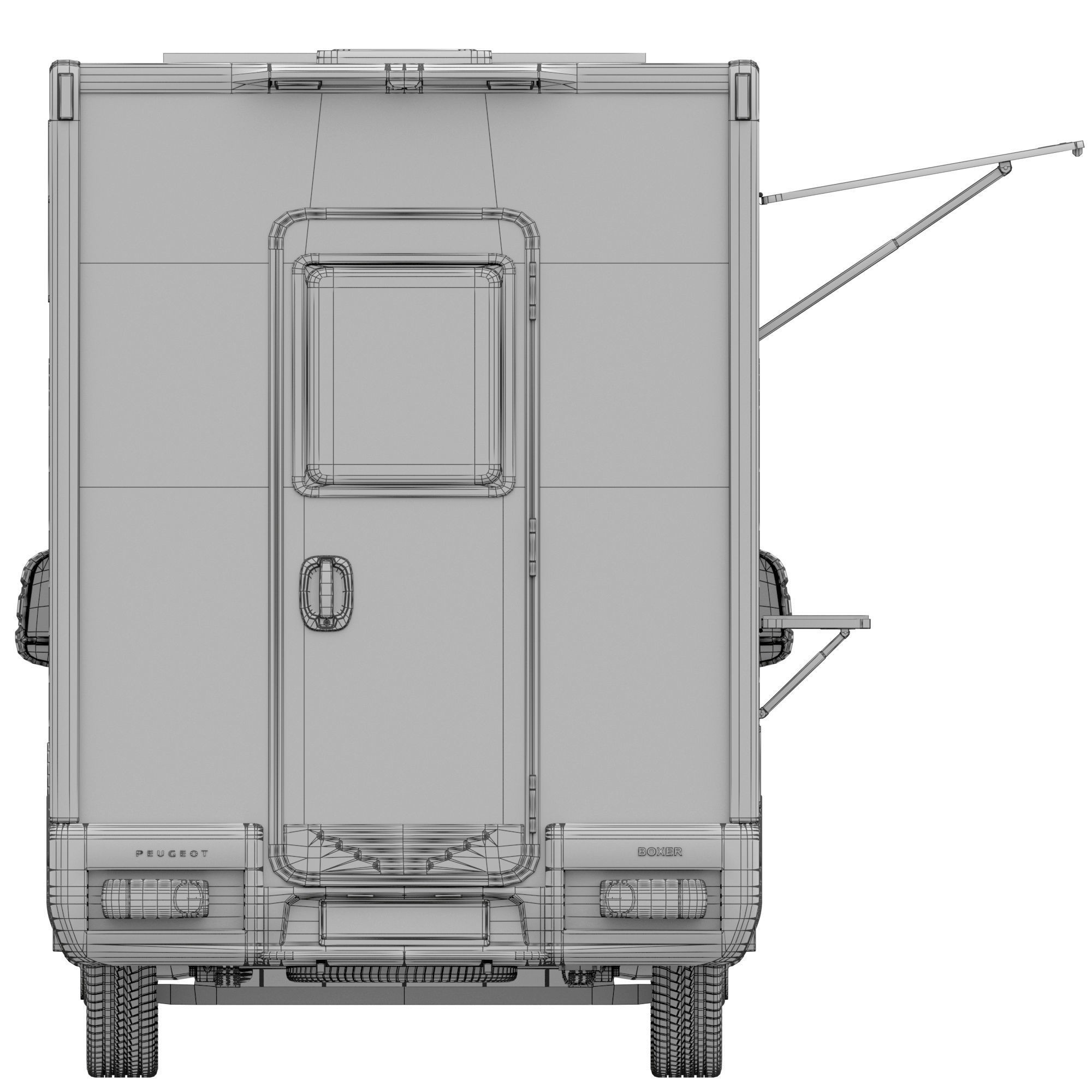 Food Truck Peugeot Boxter 3D Model – Detailed Vehicle with Kitchen Equipment, FBX - View 17