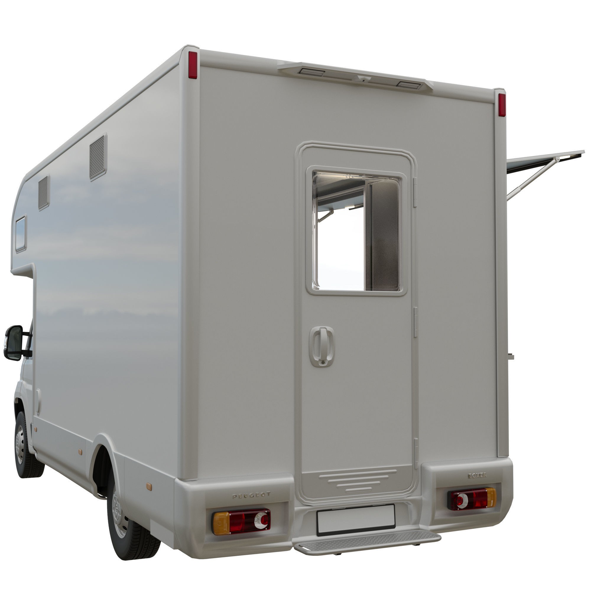 Food Truck Peugeot Boxter 3D Model – Detailed Vehicle with Kitchen Equipment, FBX - View 4