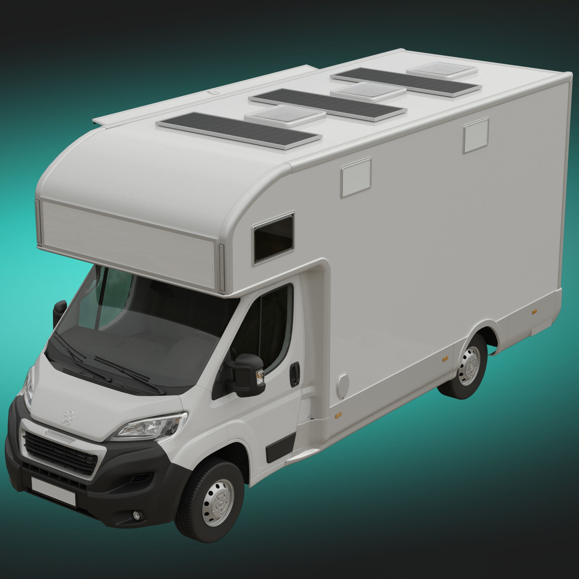 Food Truck Peugeot Boxter 3D Model – Detailed Vehicle with Kitchen Equipment, FBX - View 5