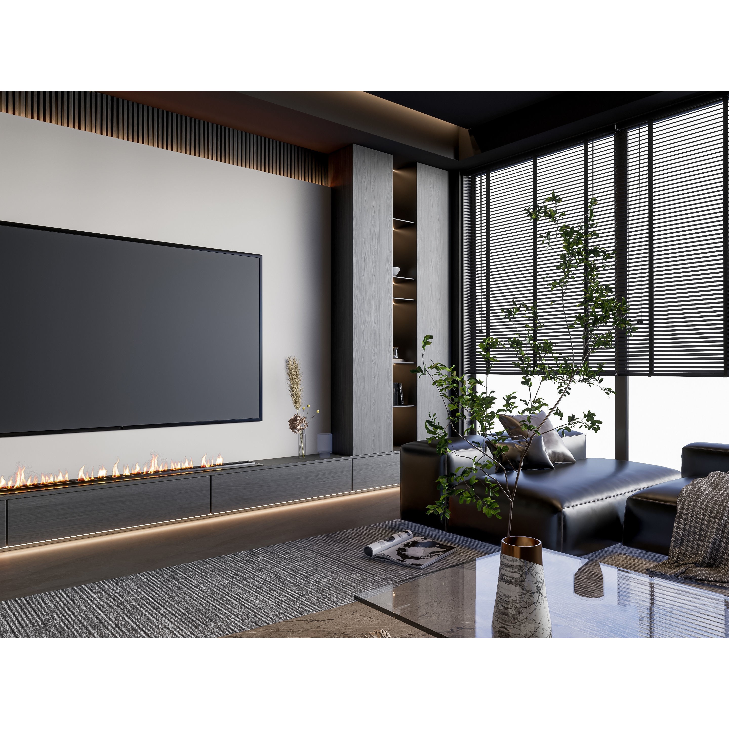 Elegant Living Room - Customizable 3D Model - View 11