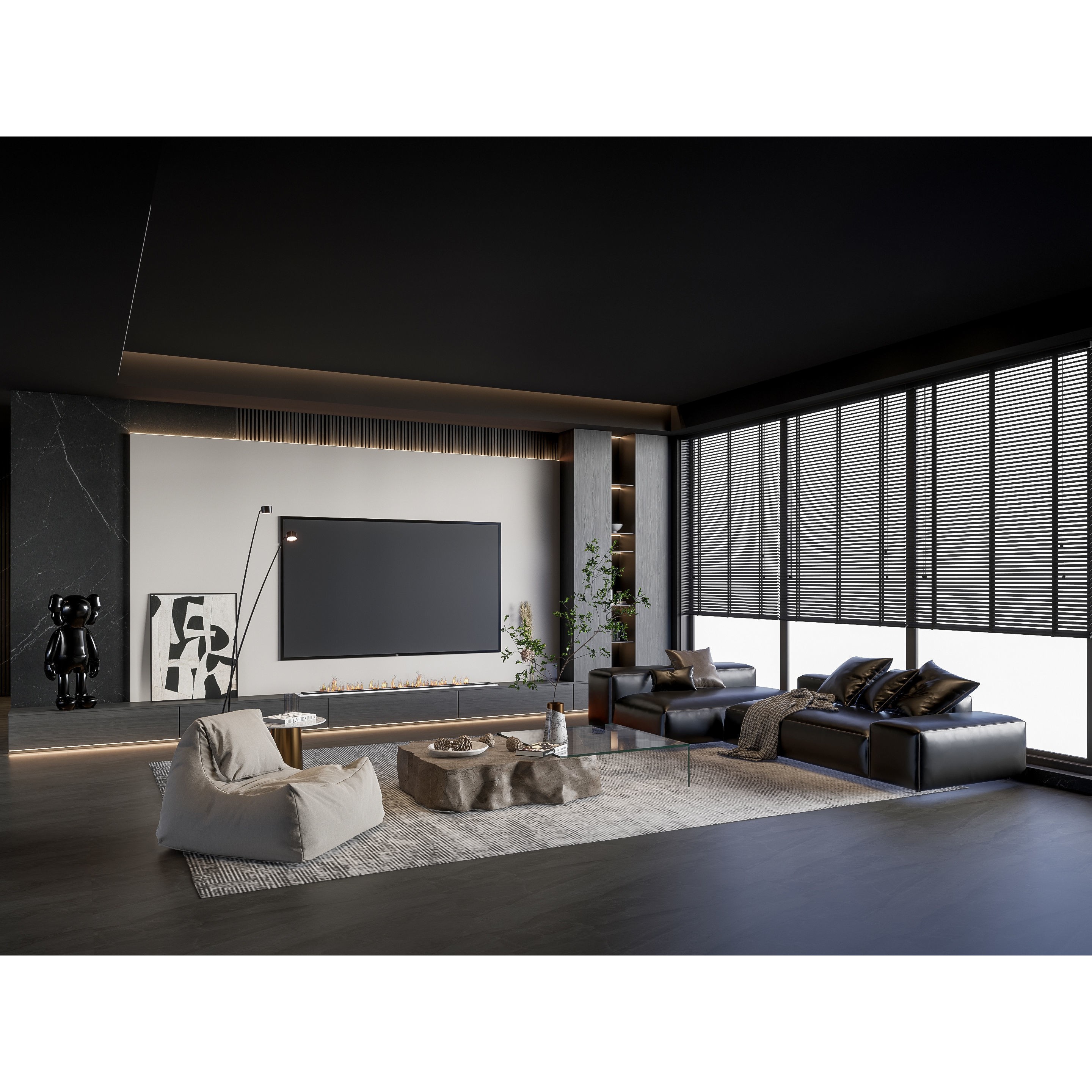 Elegant Living Room - Customizable 3D Model - View 12