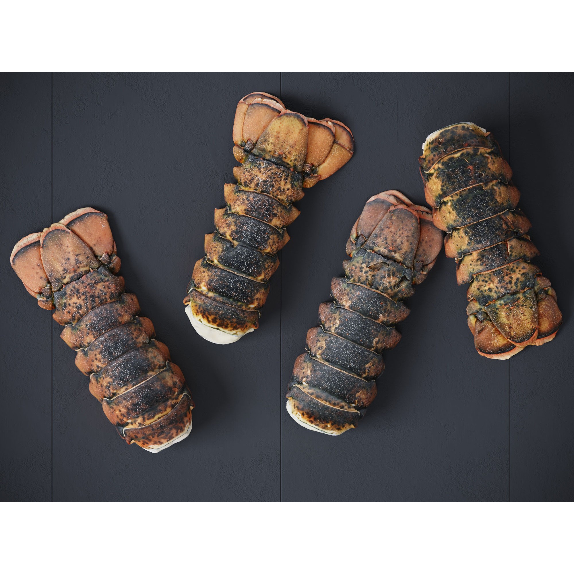 Atlantic Lobster Tails 3D Model – High Poly & Low Poly, FBX/OBJ Formats - View 3