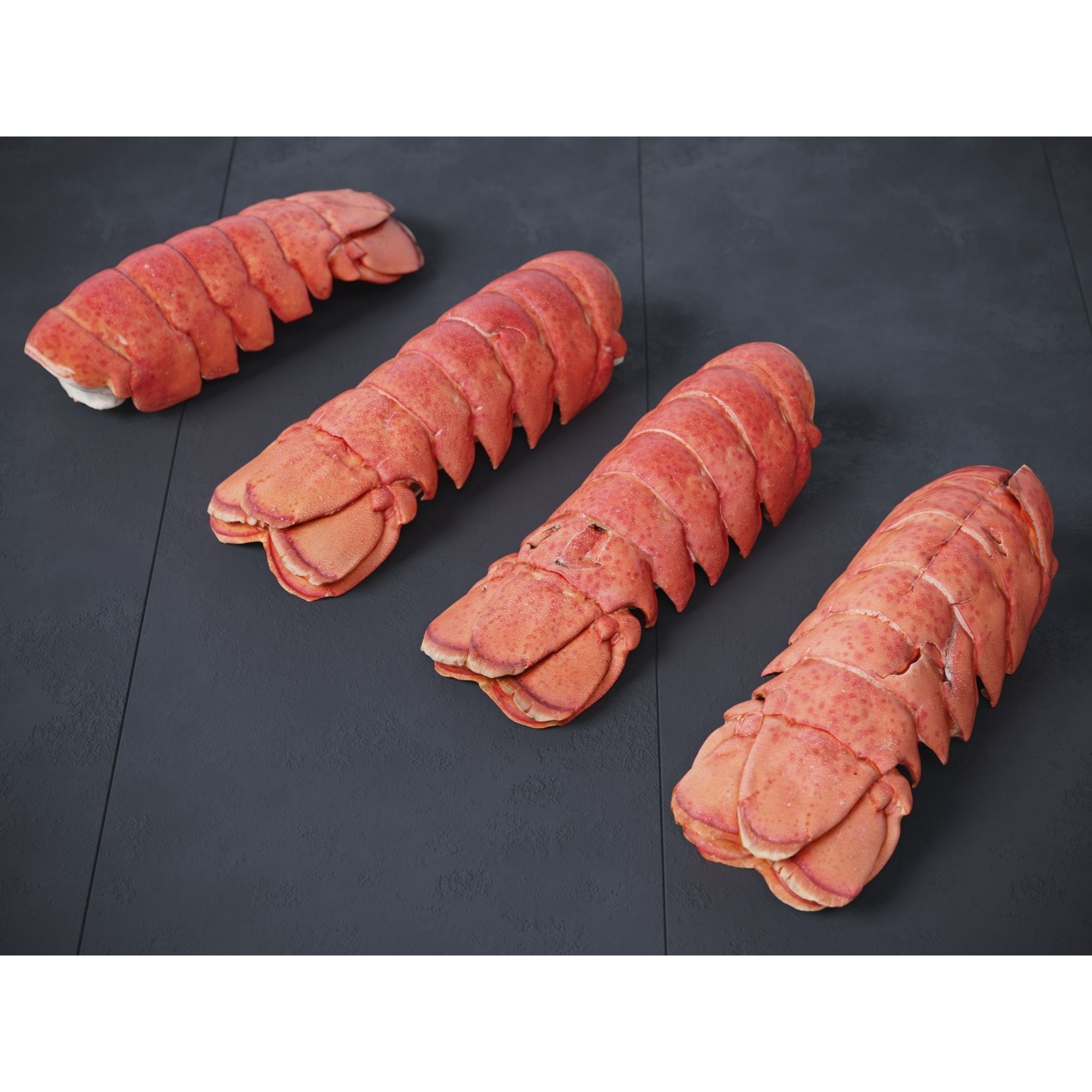 Atlantic Lobster Tails 3D Model – High Poly & Low Poly, FBX/OBJ Formats - View 7