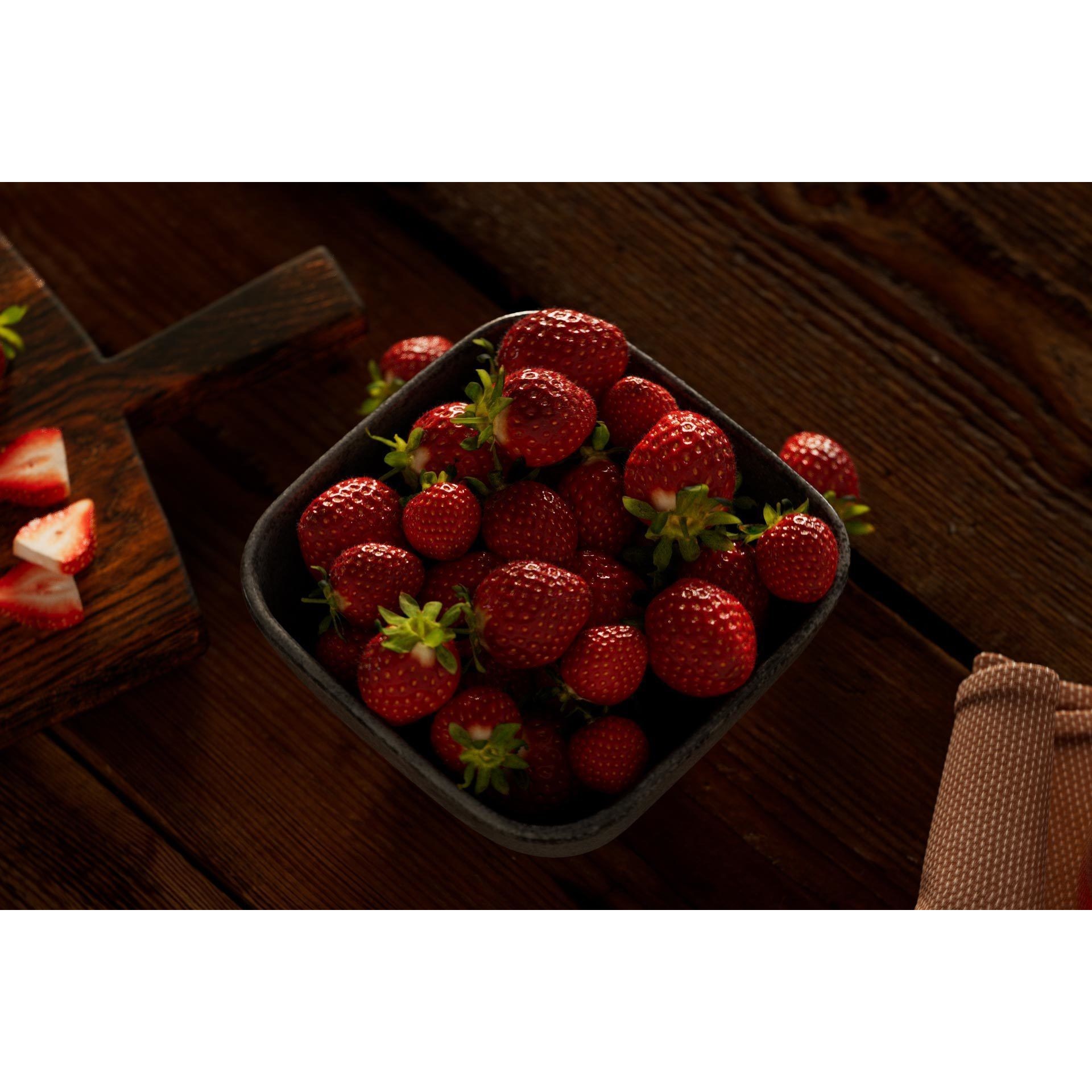 Strawberry 3D Model – Realistic PBR Scanned Asset, FBX - View 5